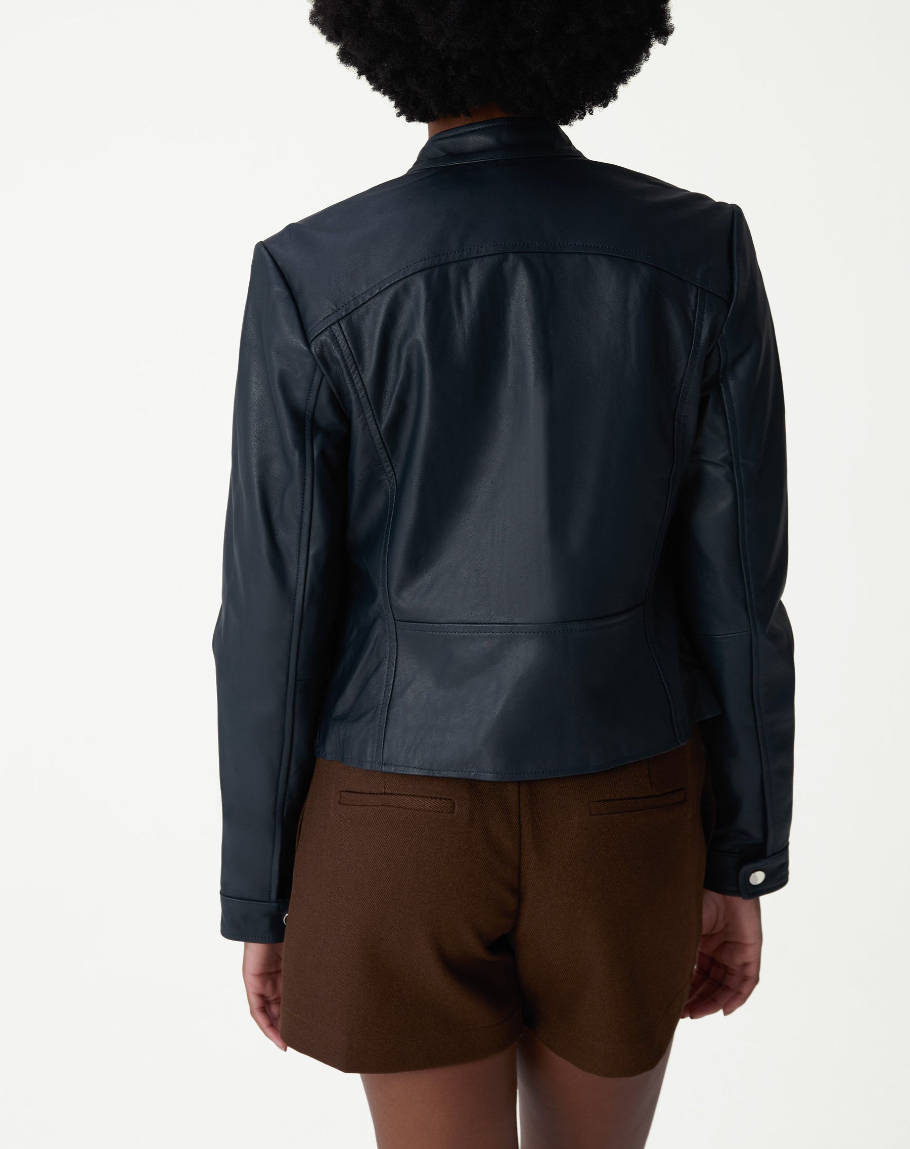 Jaqueta Couro Pelica Essential - Azul Marinho