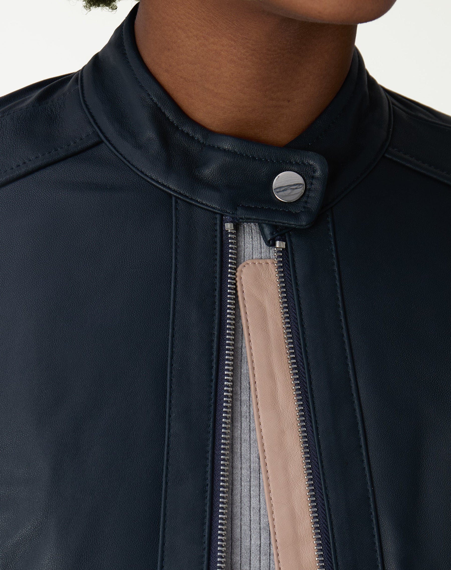 Jaqueta Couro Pelica Essential - Azul Marinho