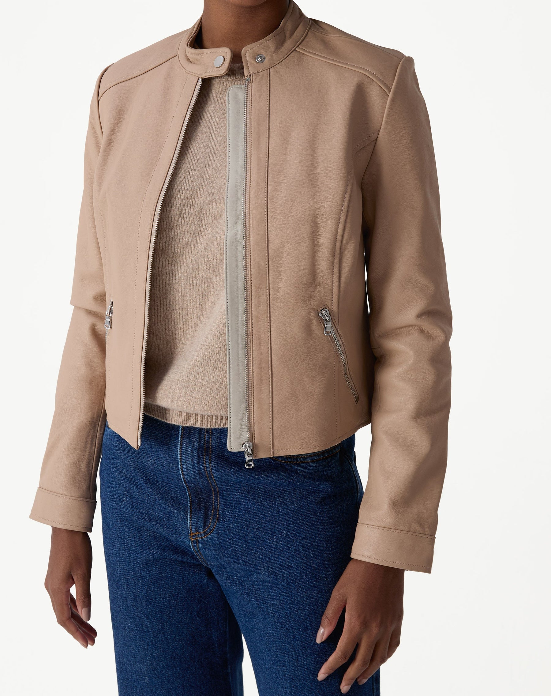 Jaqueta Couro Pelica Essential - Rosa Claro