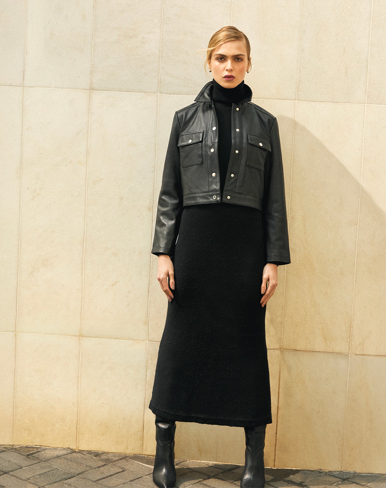 SAIA LONGA TRICOT - PRETO