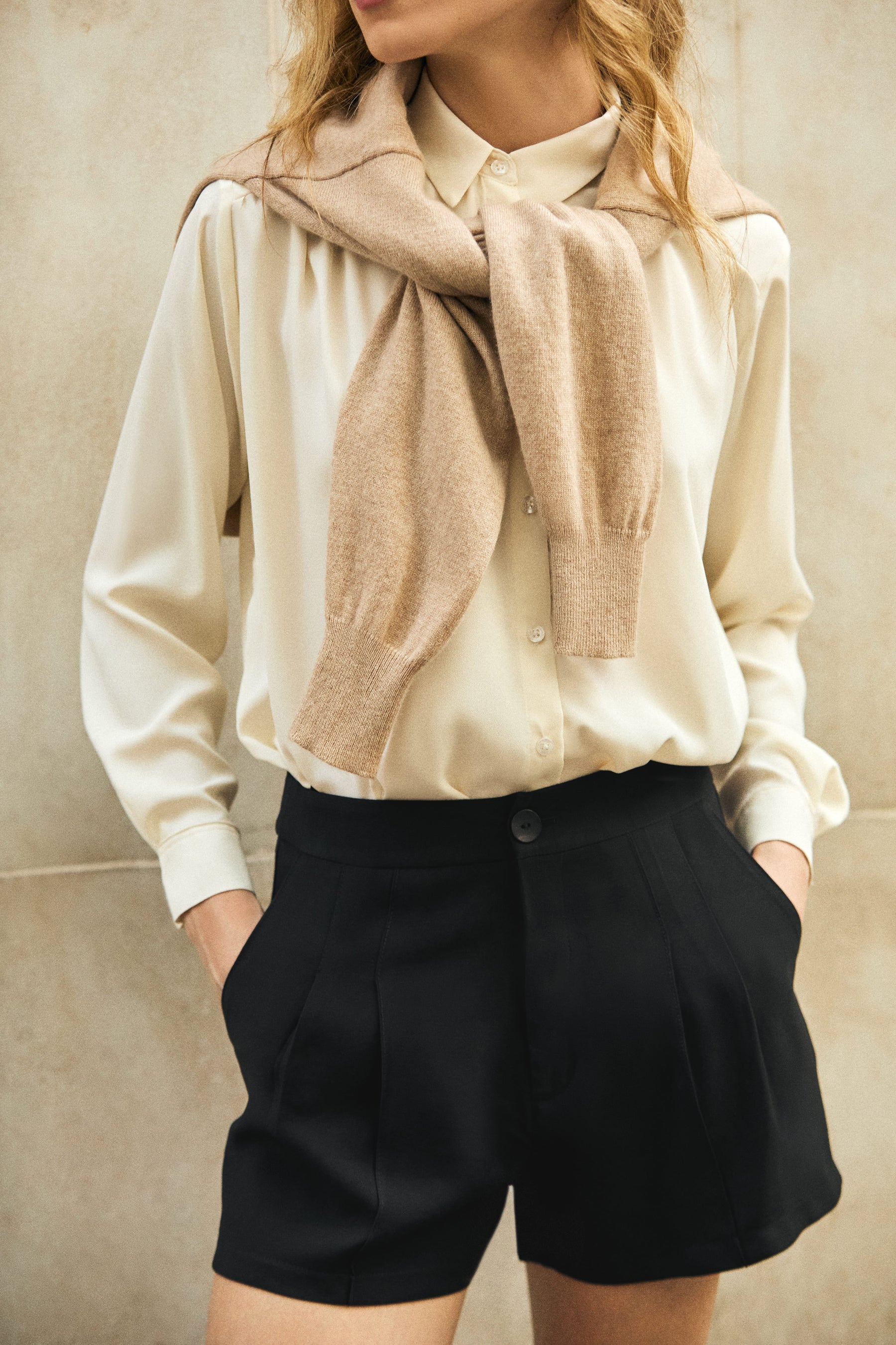 SUÉTER GOLA CARECA DE CASHMERE - CAQUI