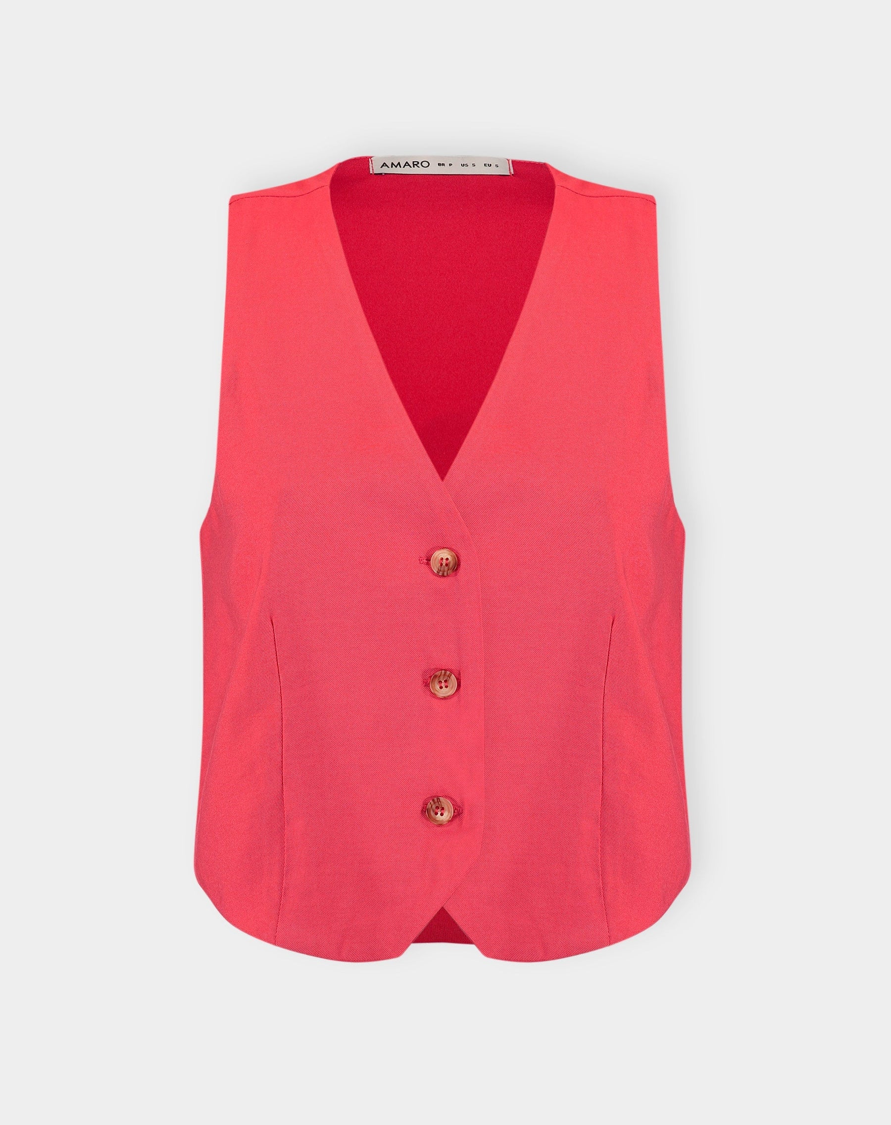 COLETE ALFAIATARIA DECOTE V - CORAL