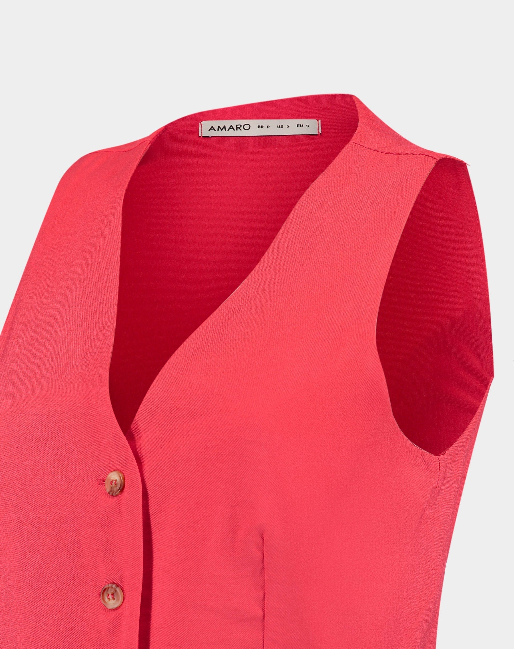 COLETE ALFAIATARIA DECOTE V - CORAL