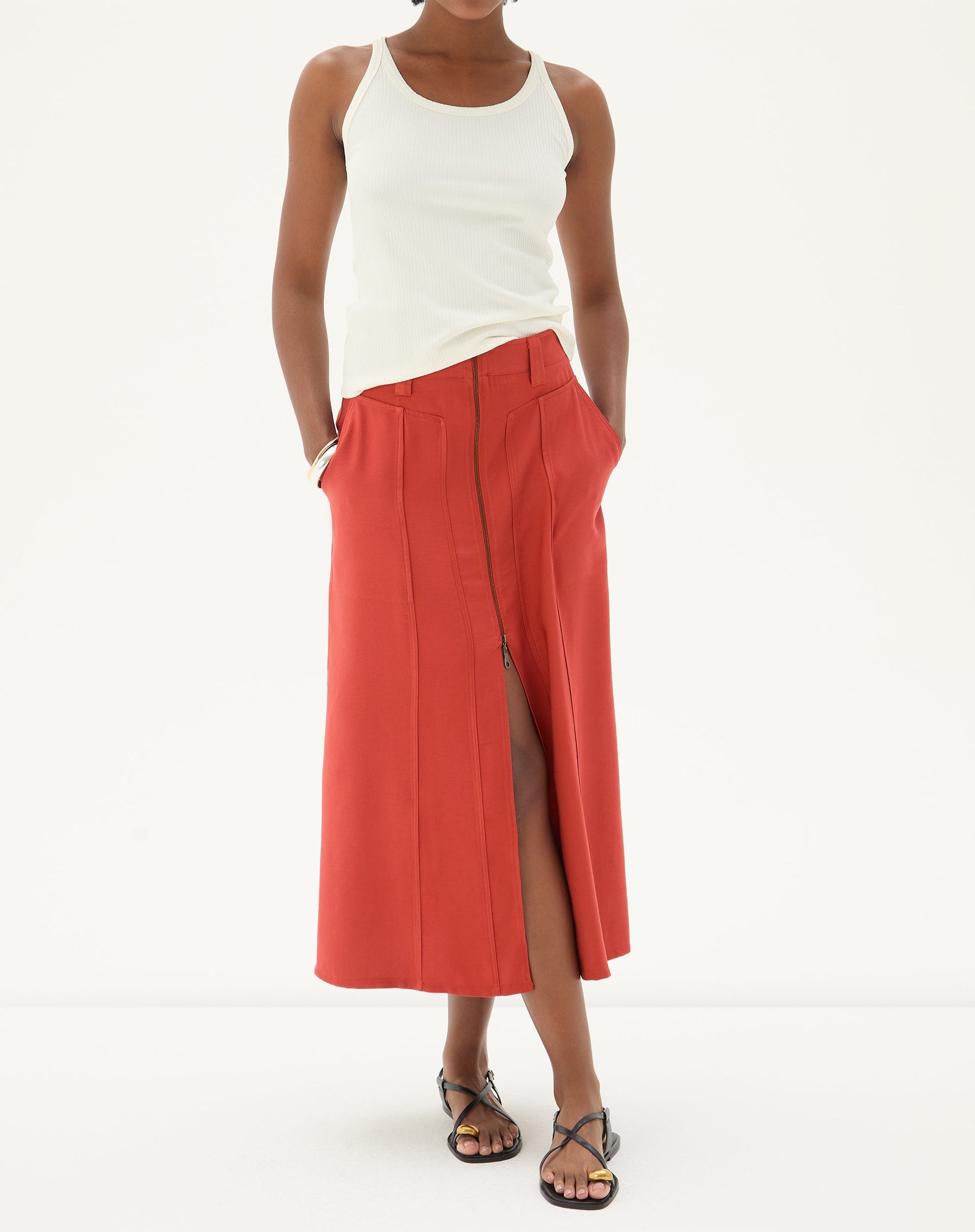 REGATA DECOTE U DE MALHA RIBANA - OFF-WHITE