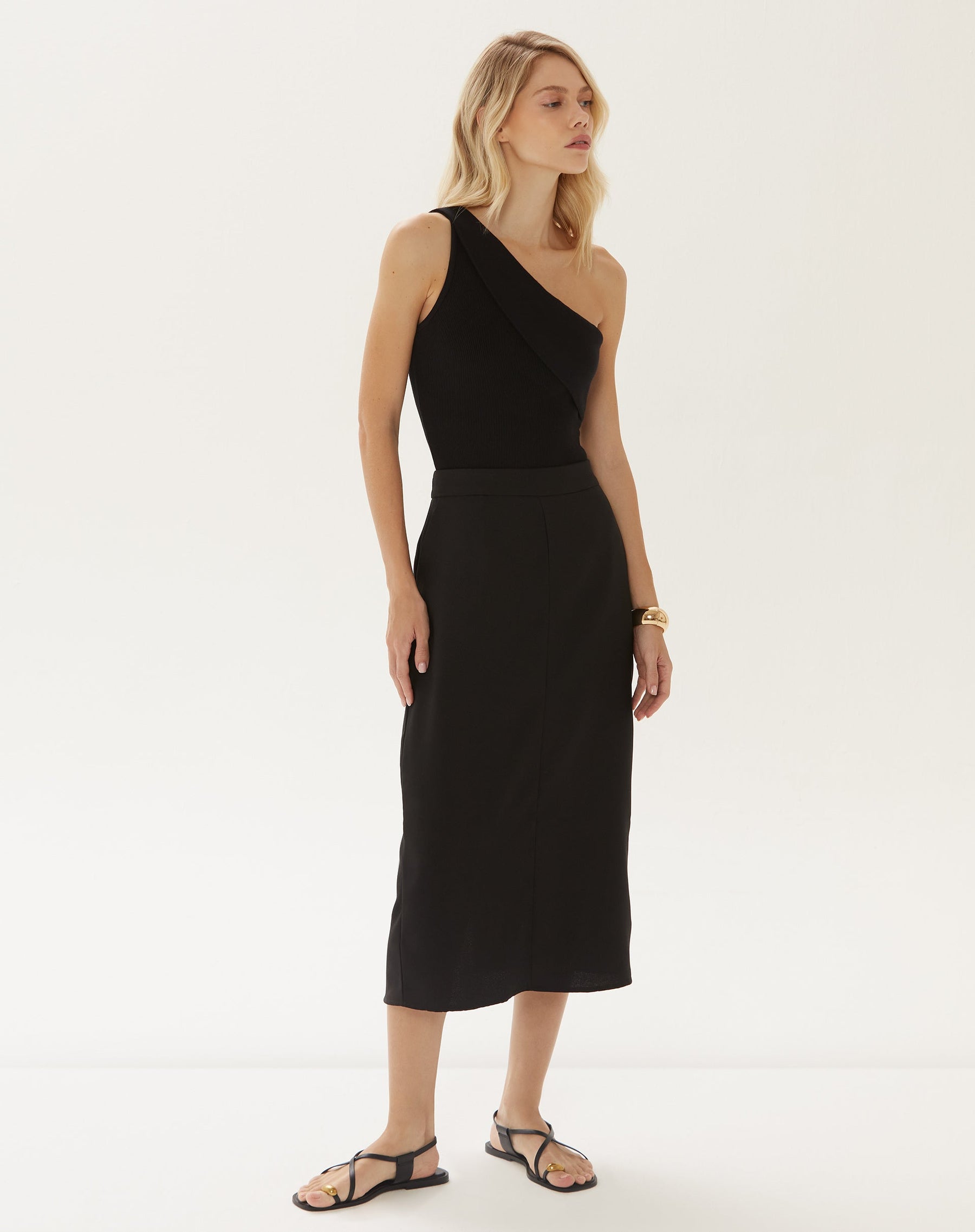 Saia Midi Tubo - Preto