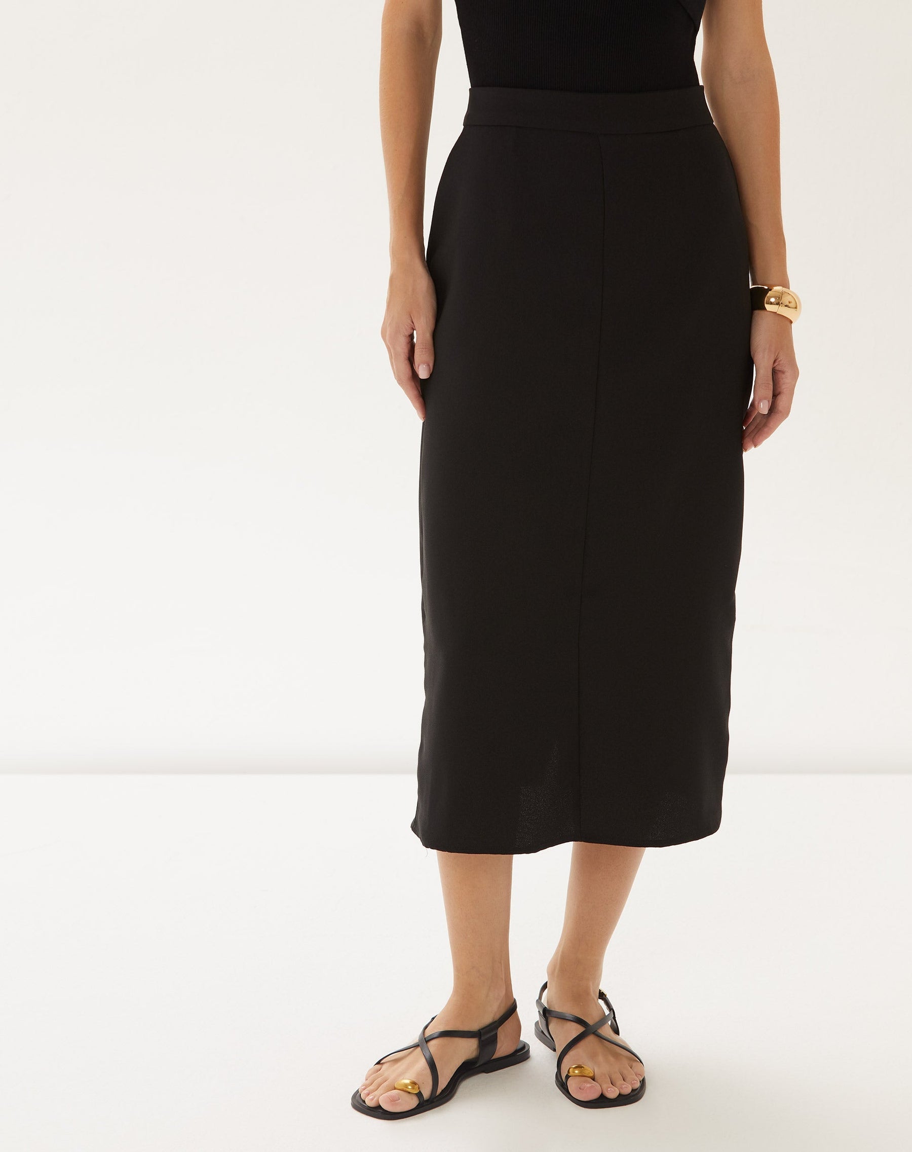 Saia Midi Tubo - Preto