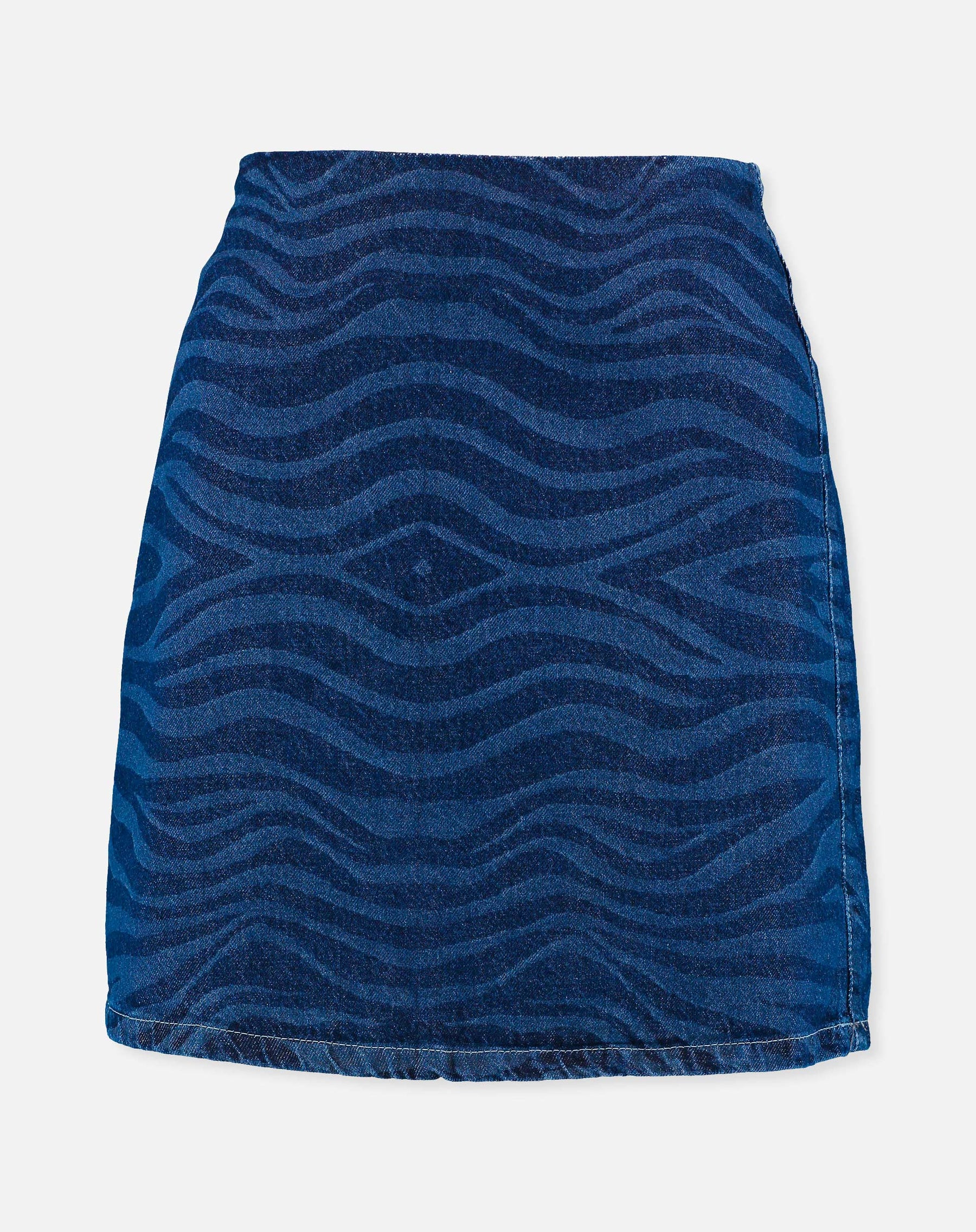 Saia Curta Zebra Jeans - Azul Médio