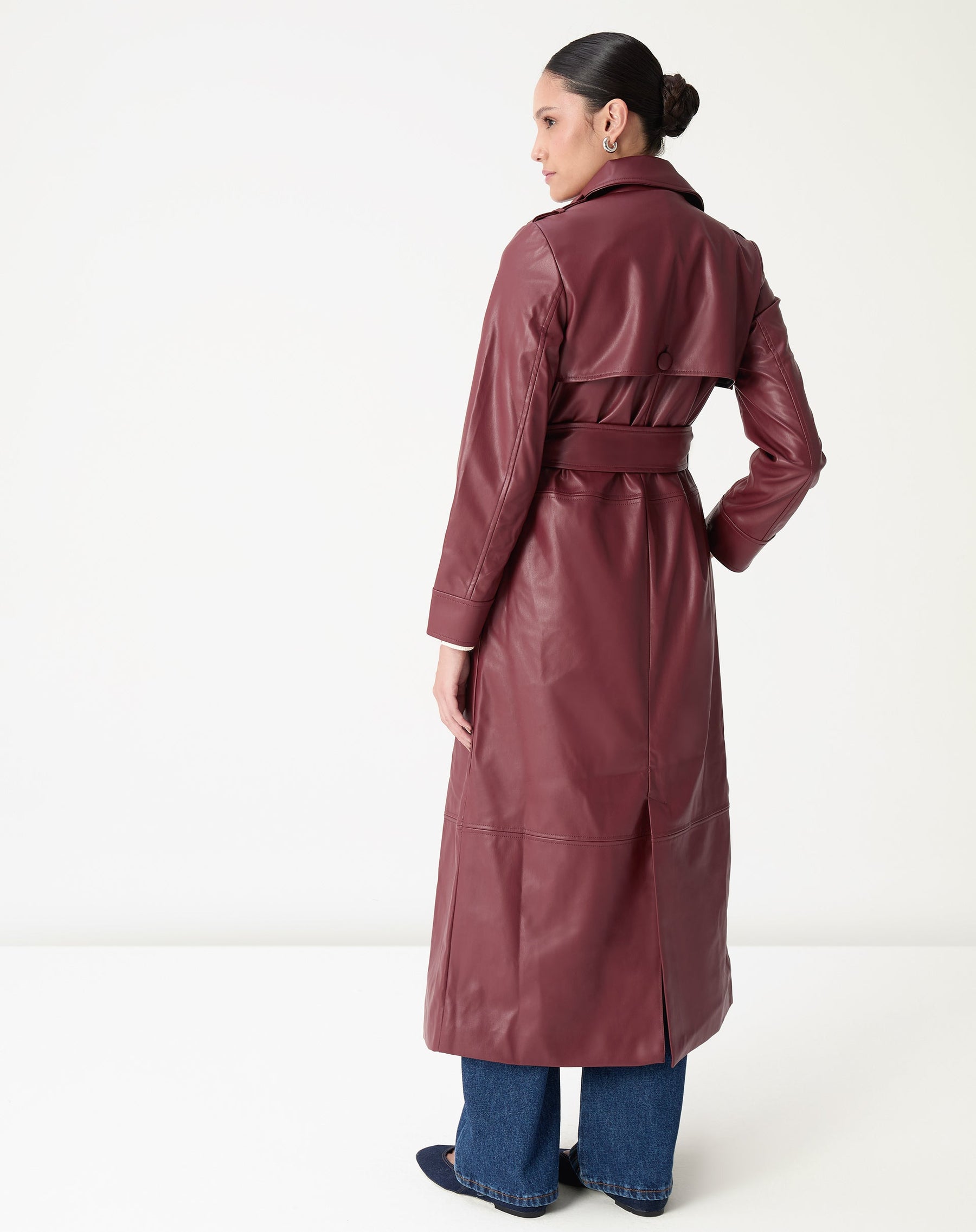 TRENCH COAT COM CINTO PU - VINHO
