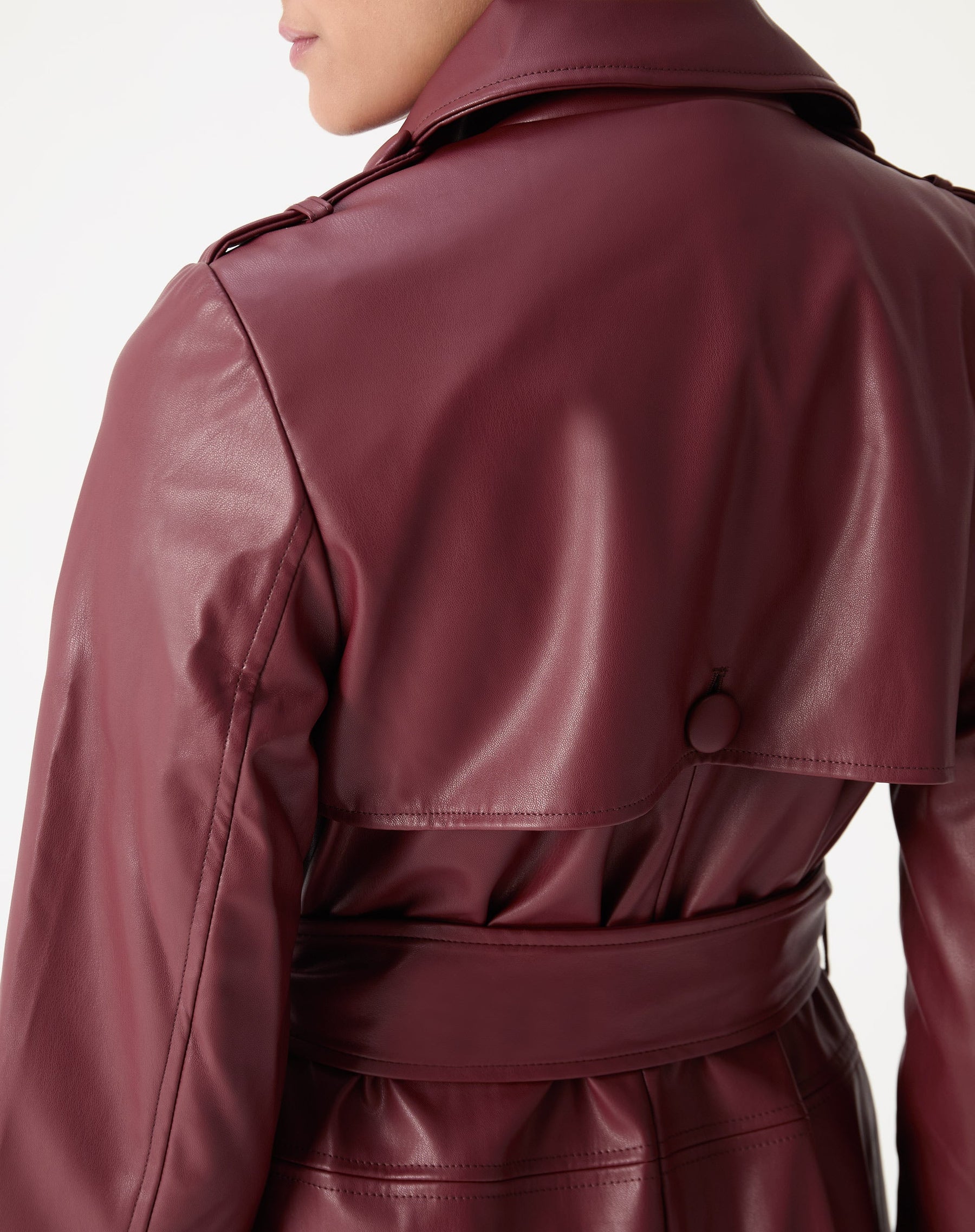 TRENCH COAT COM CINTO PU - VINHO