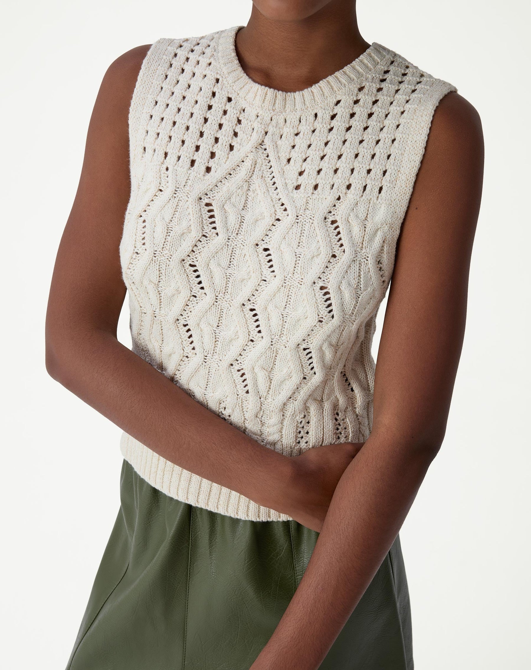 REGATA TRICOT PONTO DIFERENCIADO - BEGE