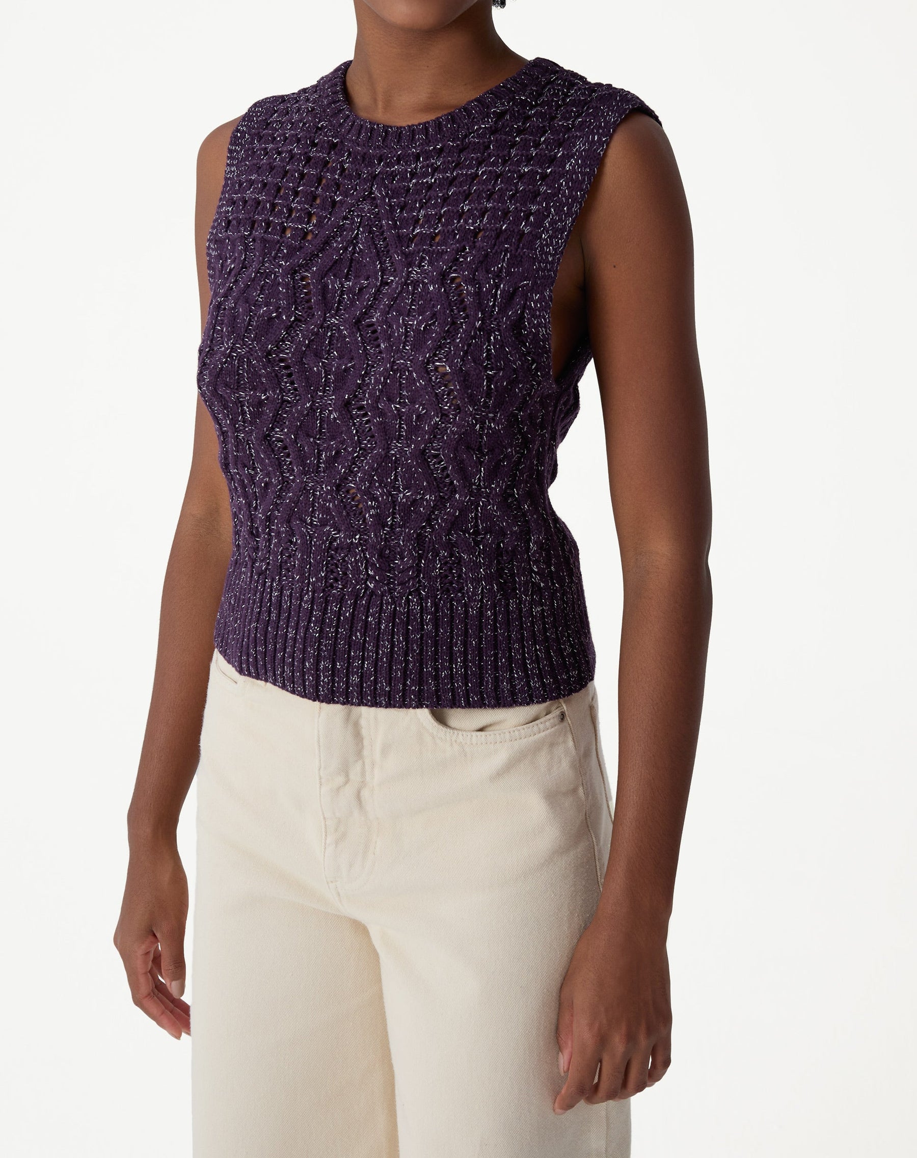 REGATA TRICOT PONTO DIFERENCIADO - ROXO