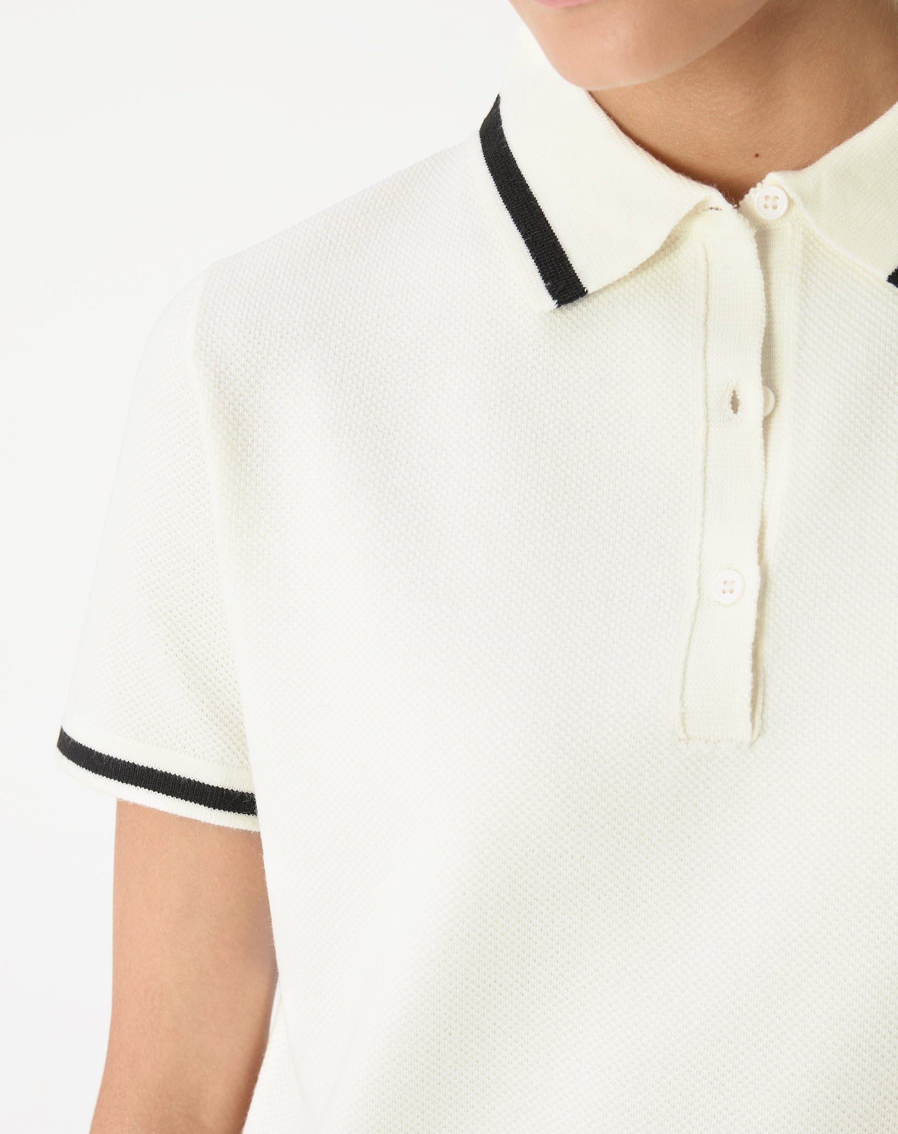 VESTIDO POLO TRICOT - OFF-WHITE