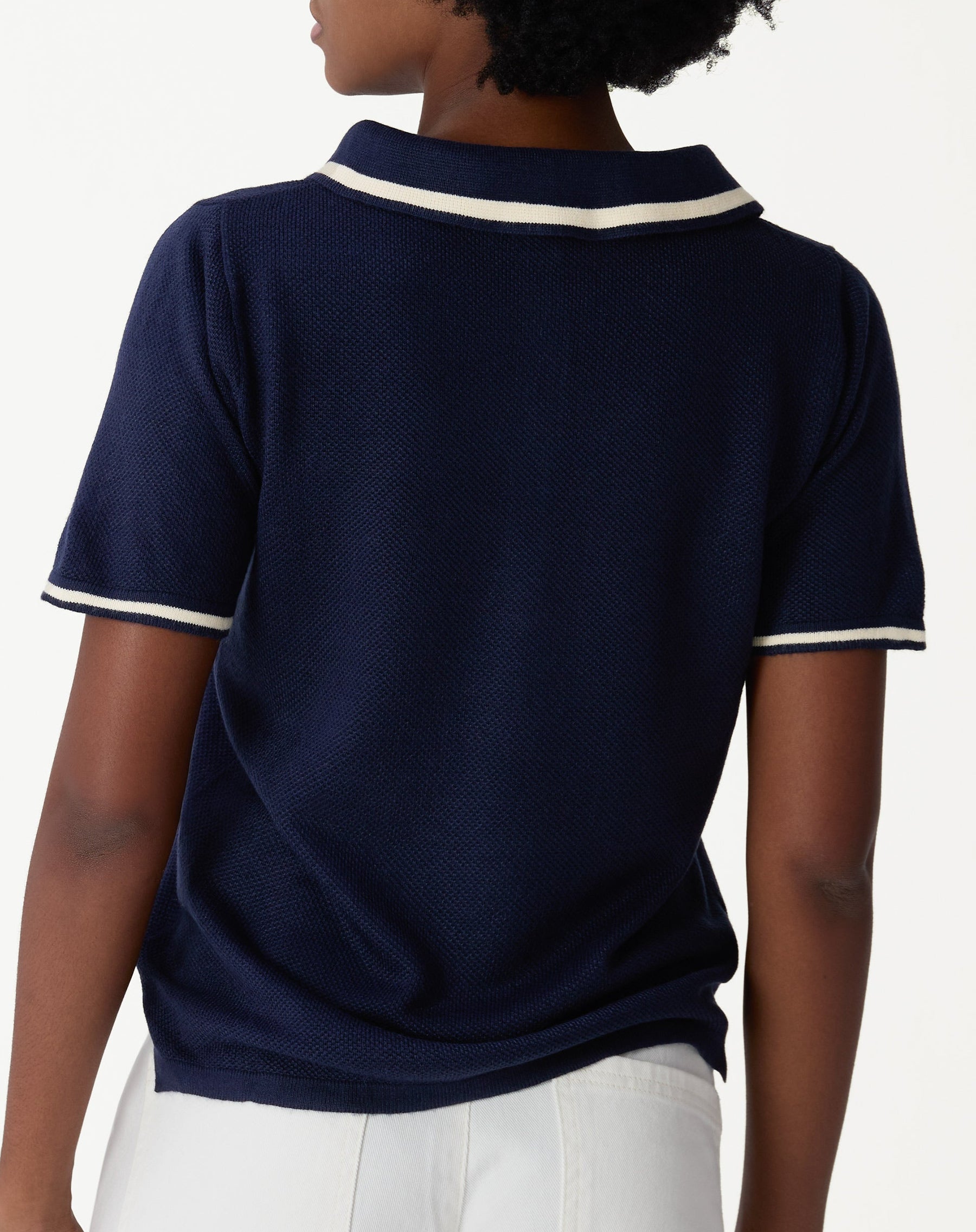 BLUSA POLO TRICOT - AZUL MARINHO