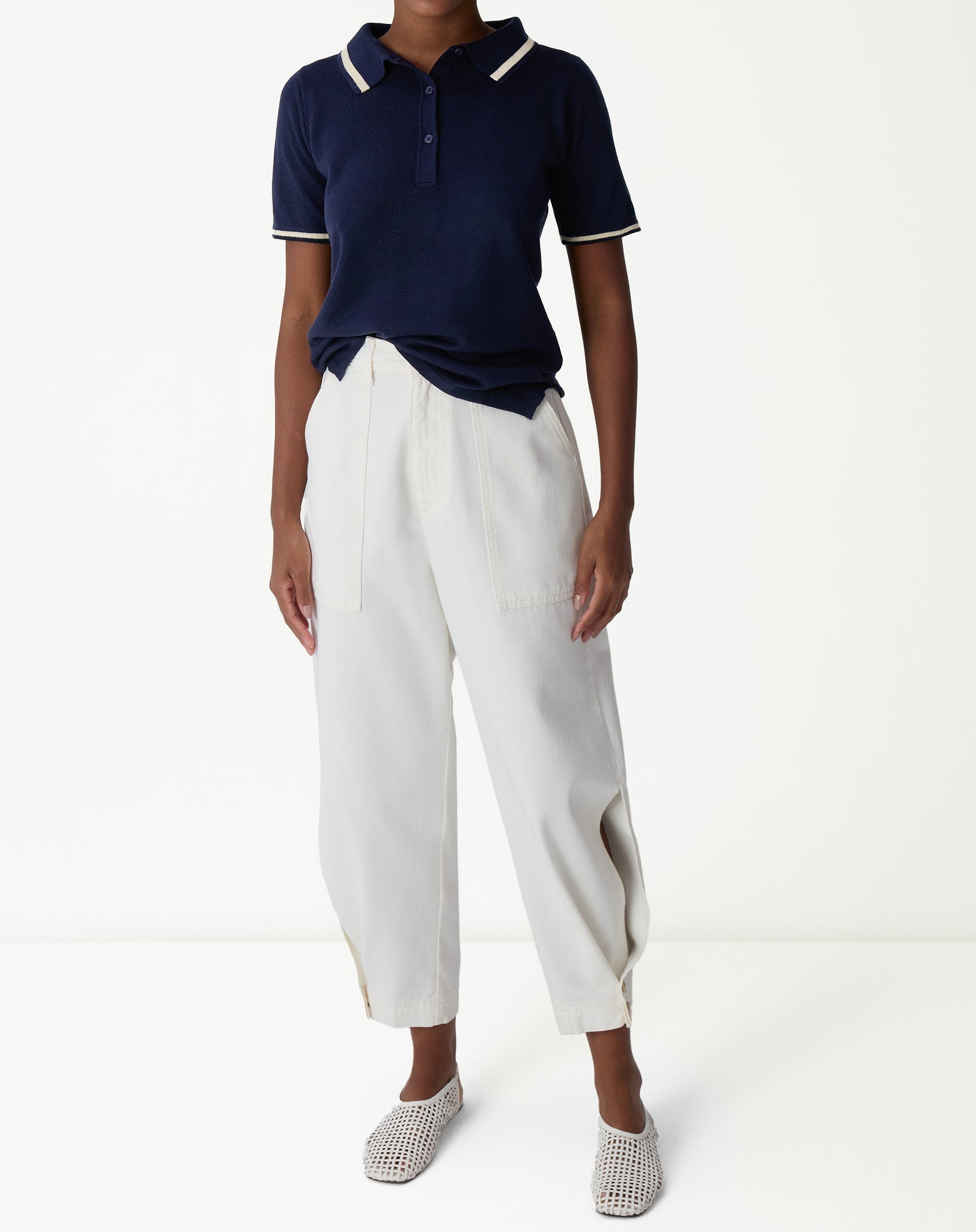 BLUSA POLO TRICOT - AZUL MARINHO