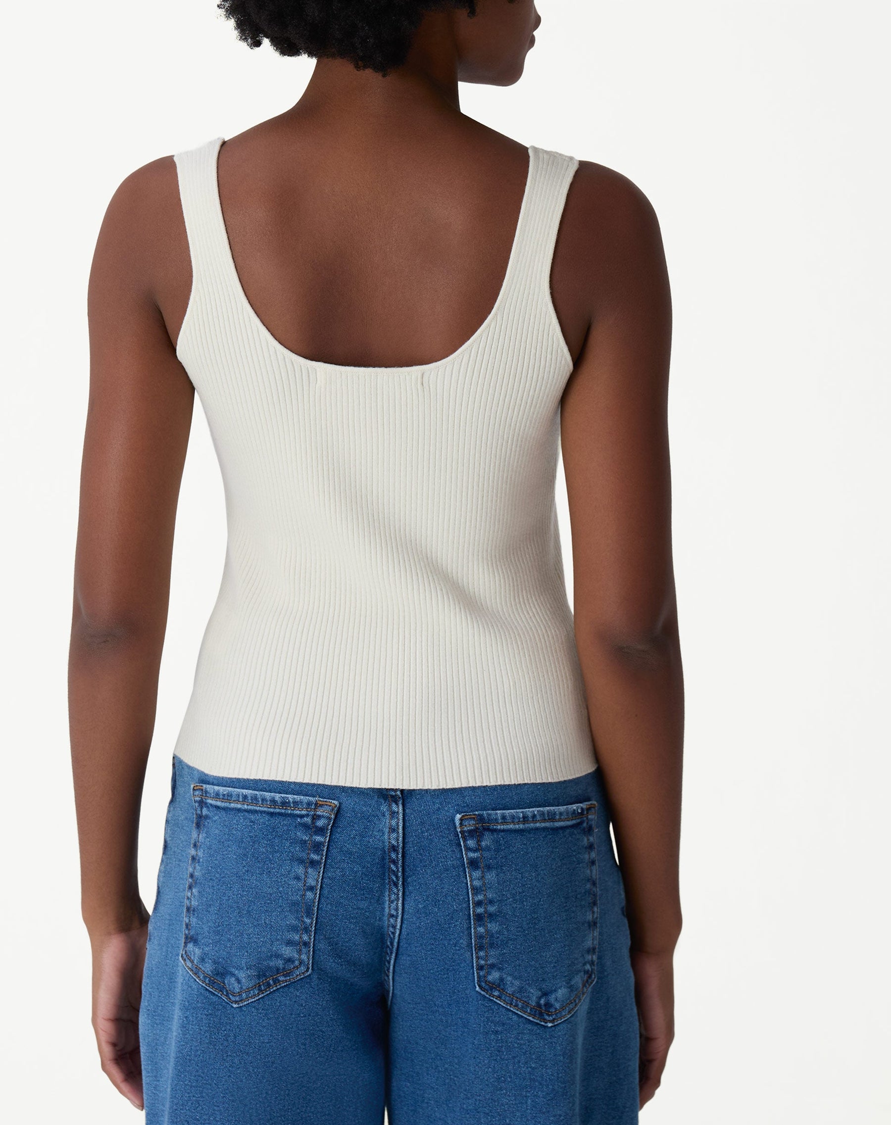 REGATA BÁSICA TRICOT DECOTE U - OFF-WHITE