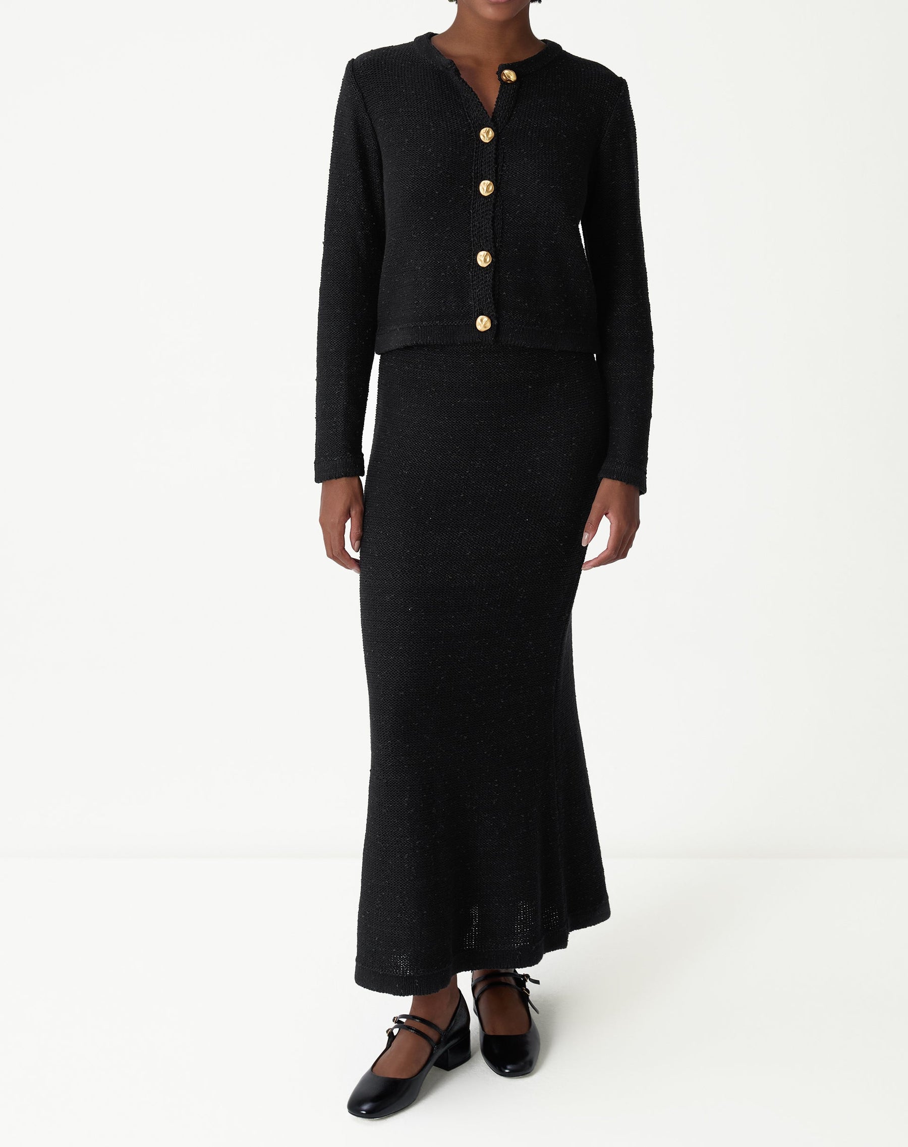 CARDIGAN TRICOT COM BOTÕES - PRETO