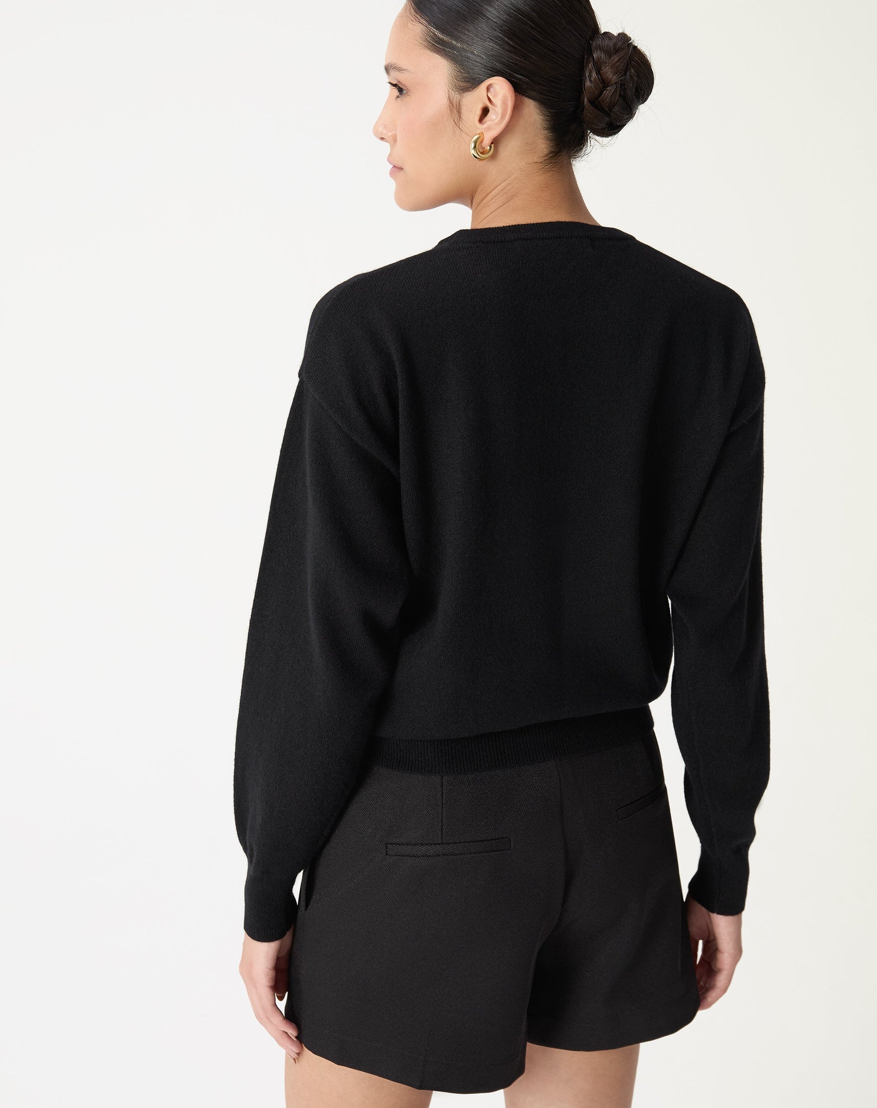 SUÉTER GOLA CARECA DE CASHMERE - PRETO