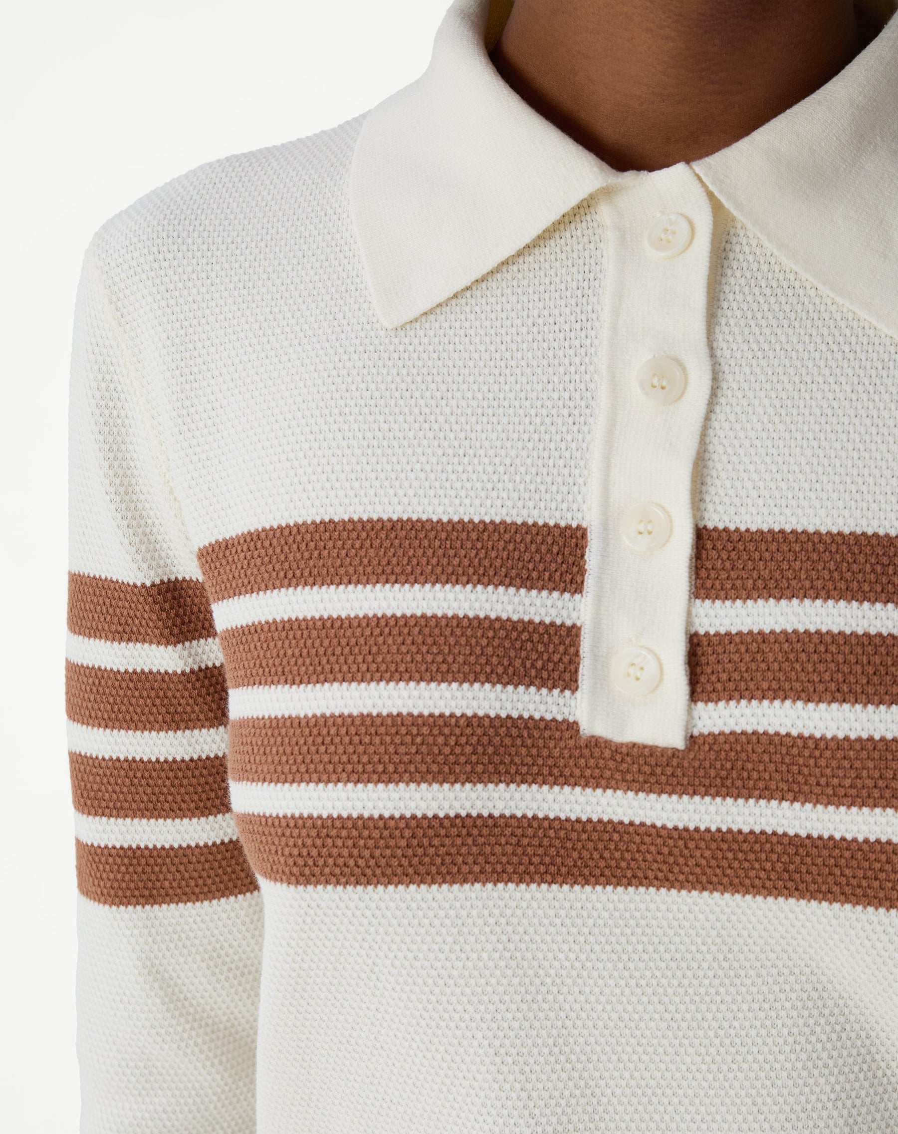 SUÉTER GOLA POLO MANGA LONGA TRICOT - OFF-WHITE