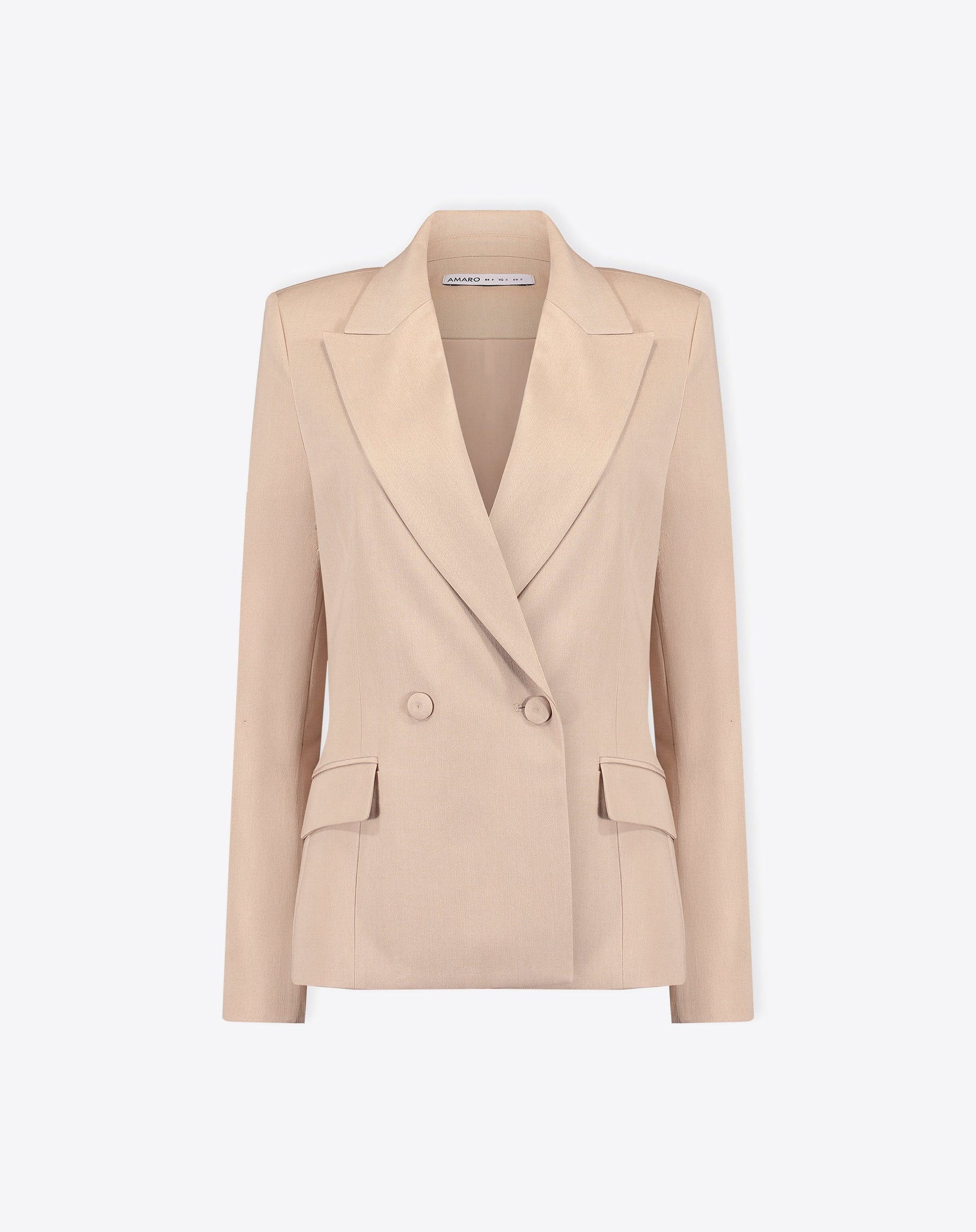 BLAZER SLIM ABOTOAMENTO DUPLO ALFAIATARIA - BEGE