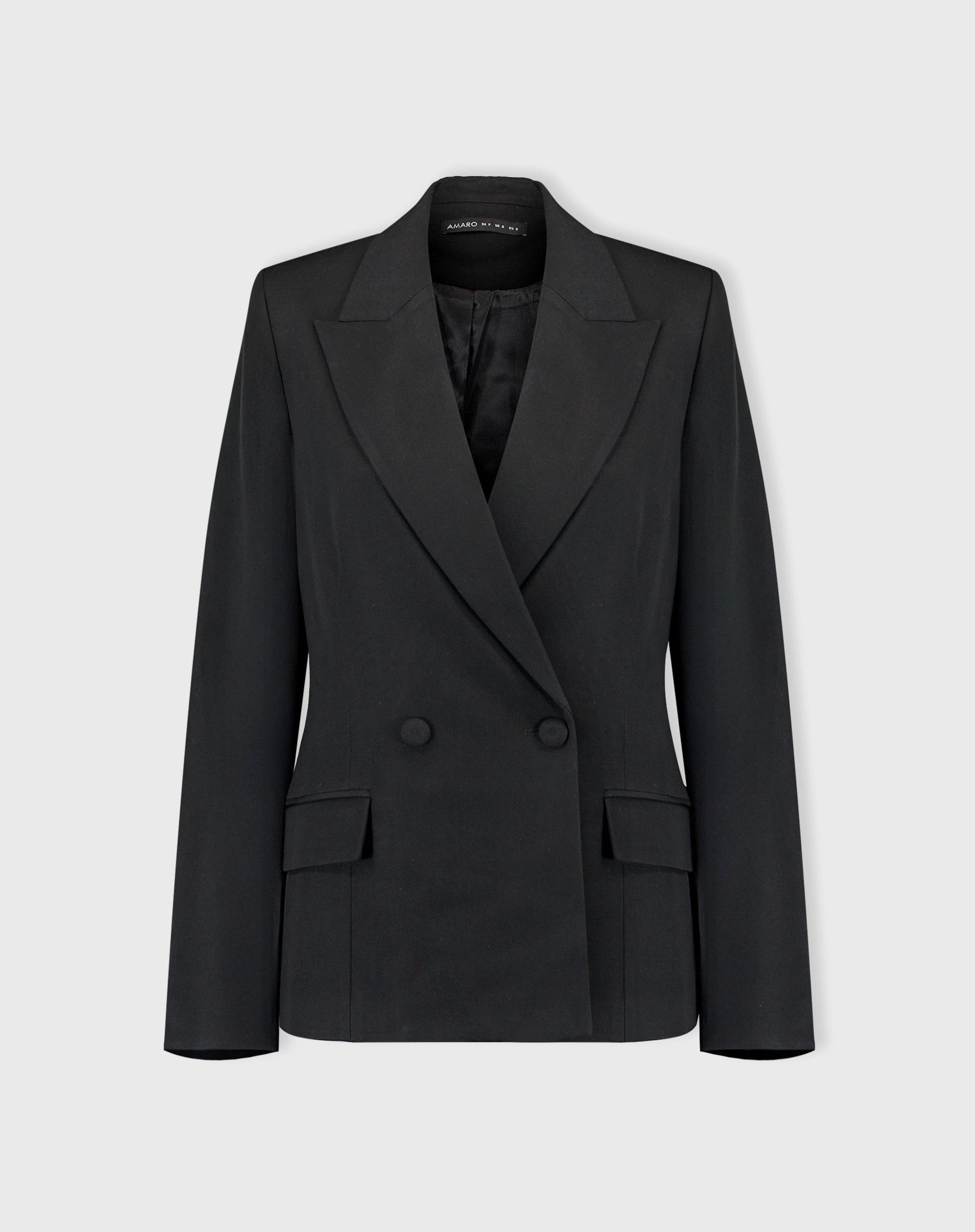 BLAZER SLIM ABOTOAMENTO DUPLO ALFAIATARIA - PRETO