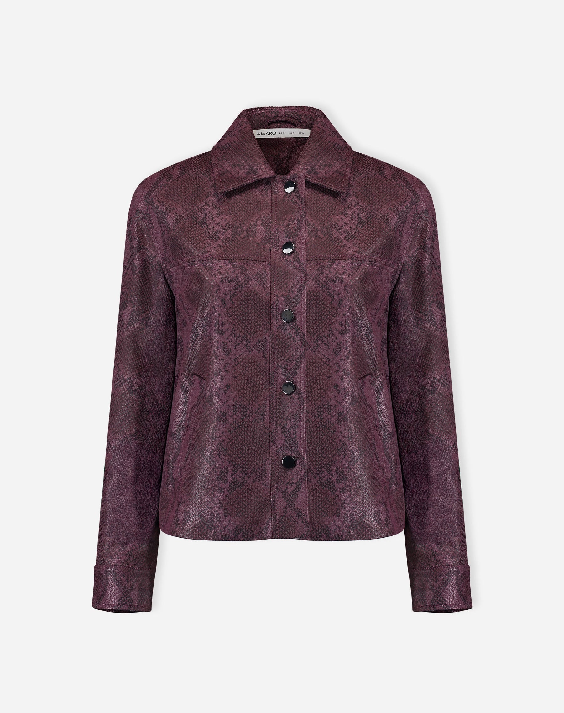 JAQUETA QUADRADA COBRA PU - VINHO