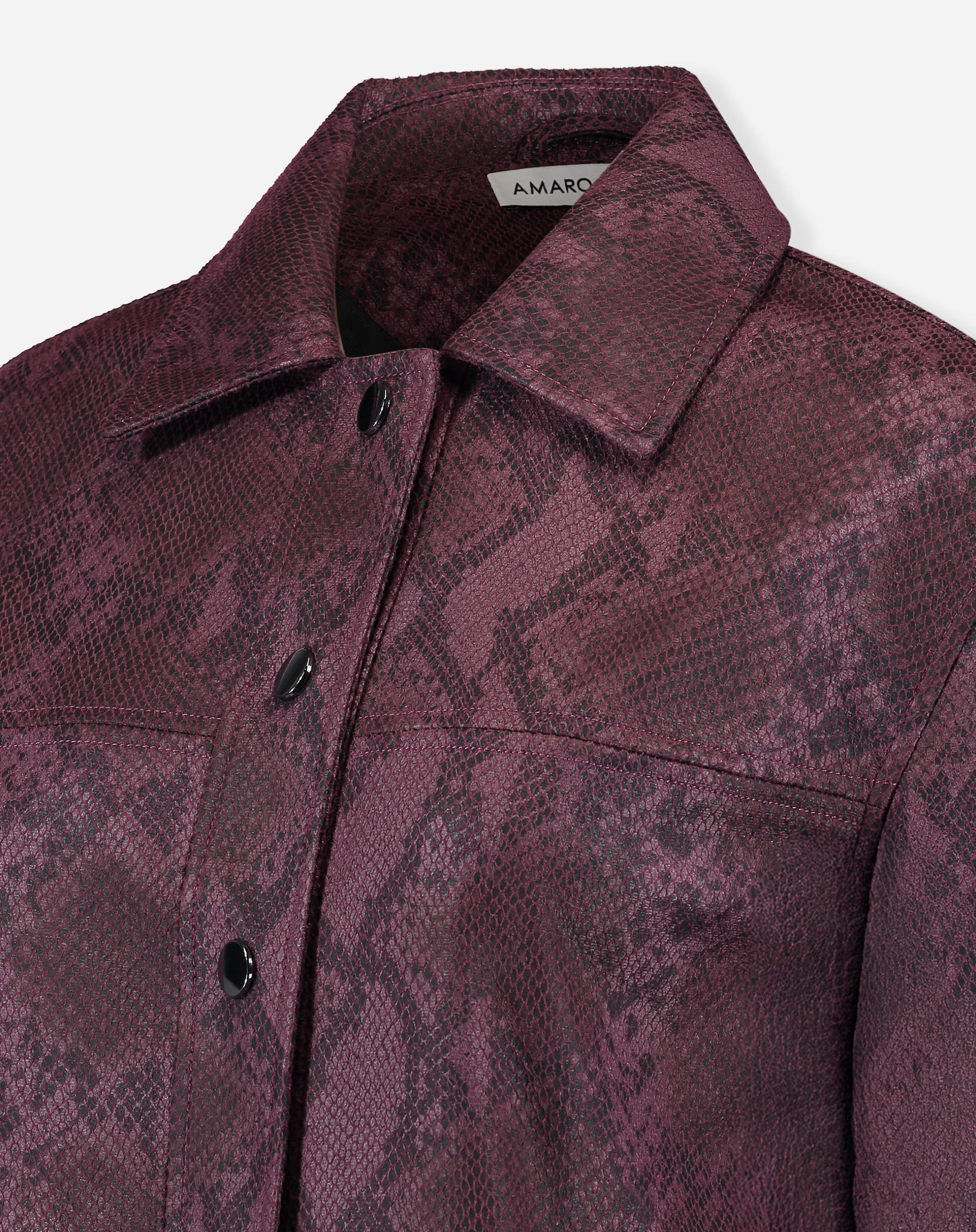 JAQUETA QUADRADA COBRA PU - VINHO