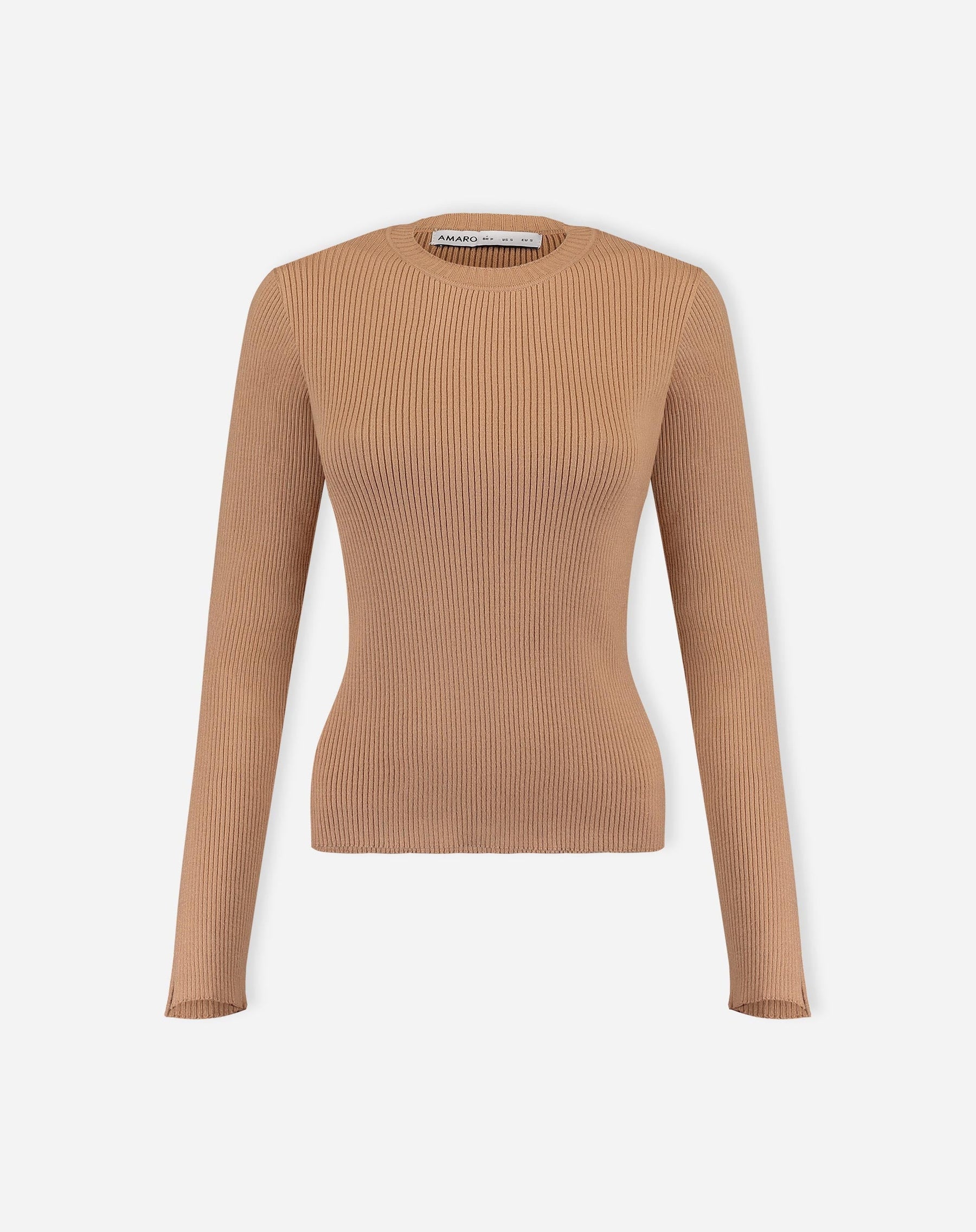 SUÉTER TRICOT GOLA CARECA - BEGE