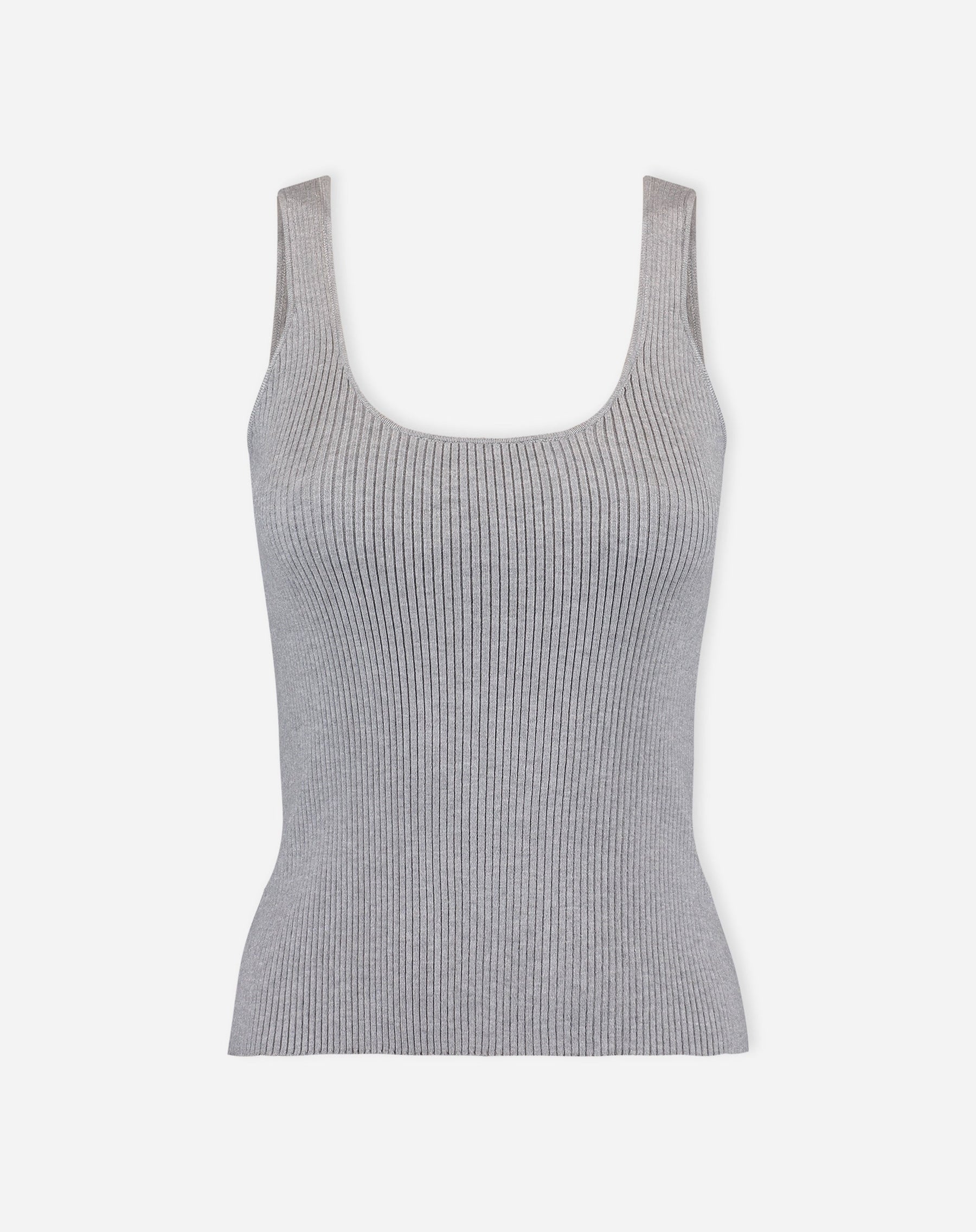 REGATA BÁSICA TRICOT DECOTE U - CINZA MESCLA