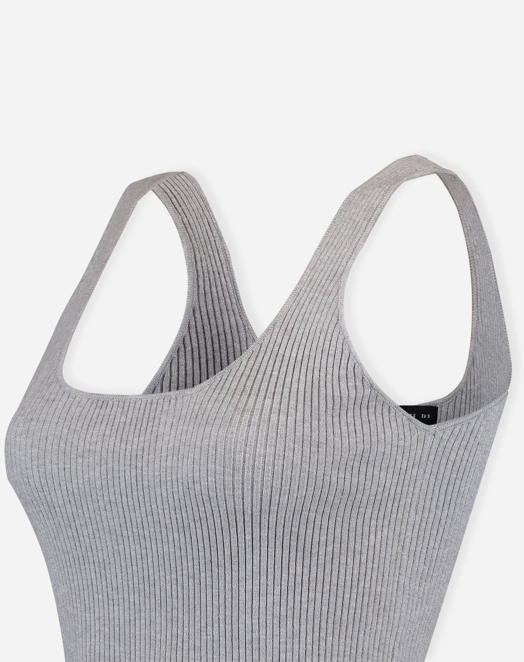 REGATA BÁSICA TRICOT DECOTE U - CINZA MESCLA