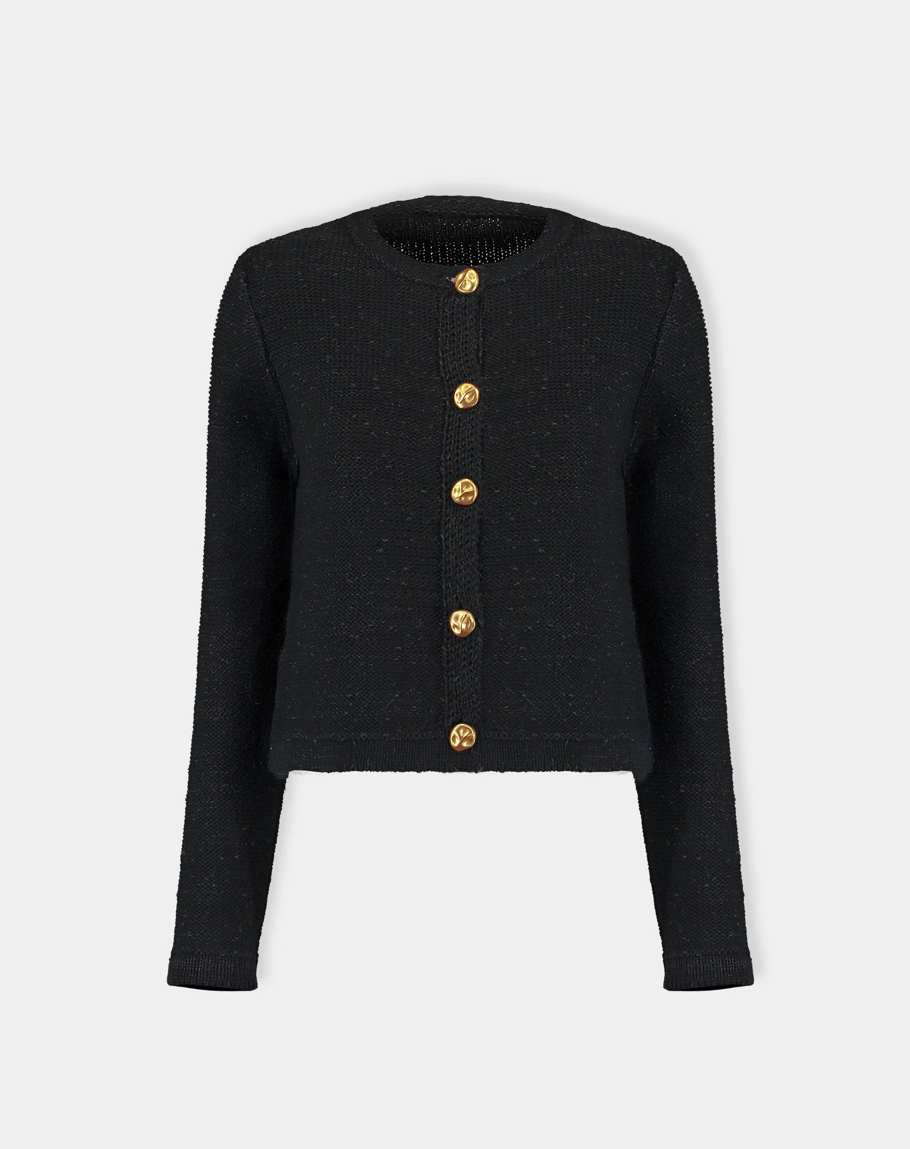CARDIGAN TRICOT COM BOTÕES - PRETO