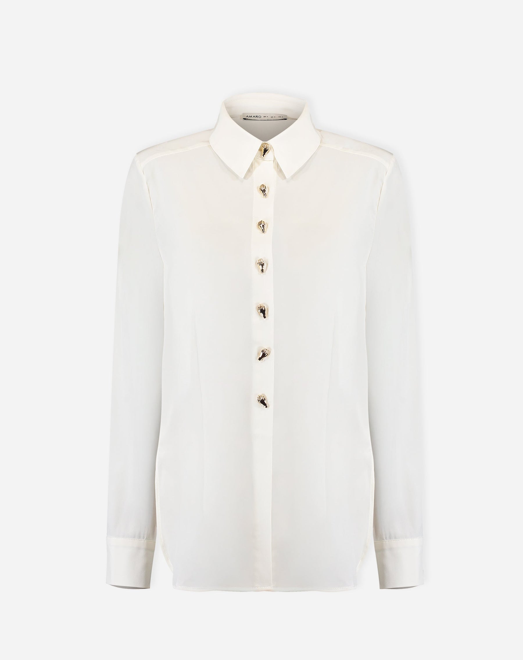 CAMISA ALONGADA COM FENDA - OFF-WHITE