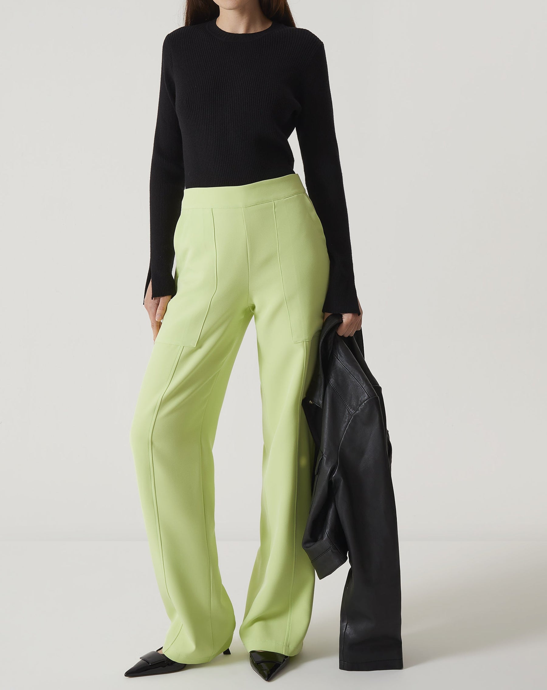 CALÇA RETA DE ALFAIATARIA - VERDE