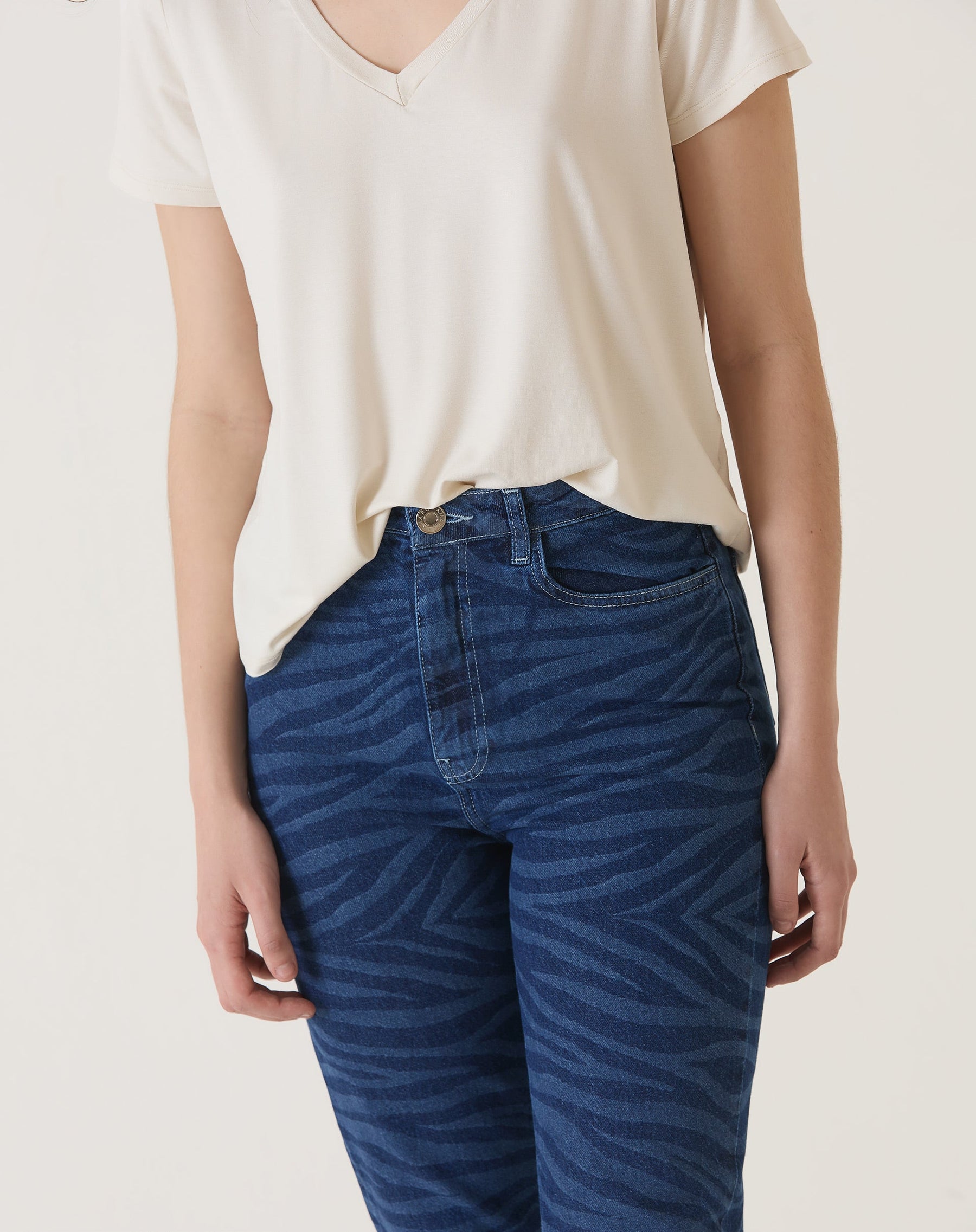 Calça Mom Zebra Jeans - Azul Médio