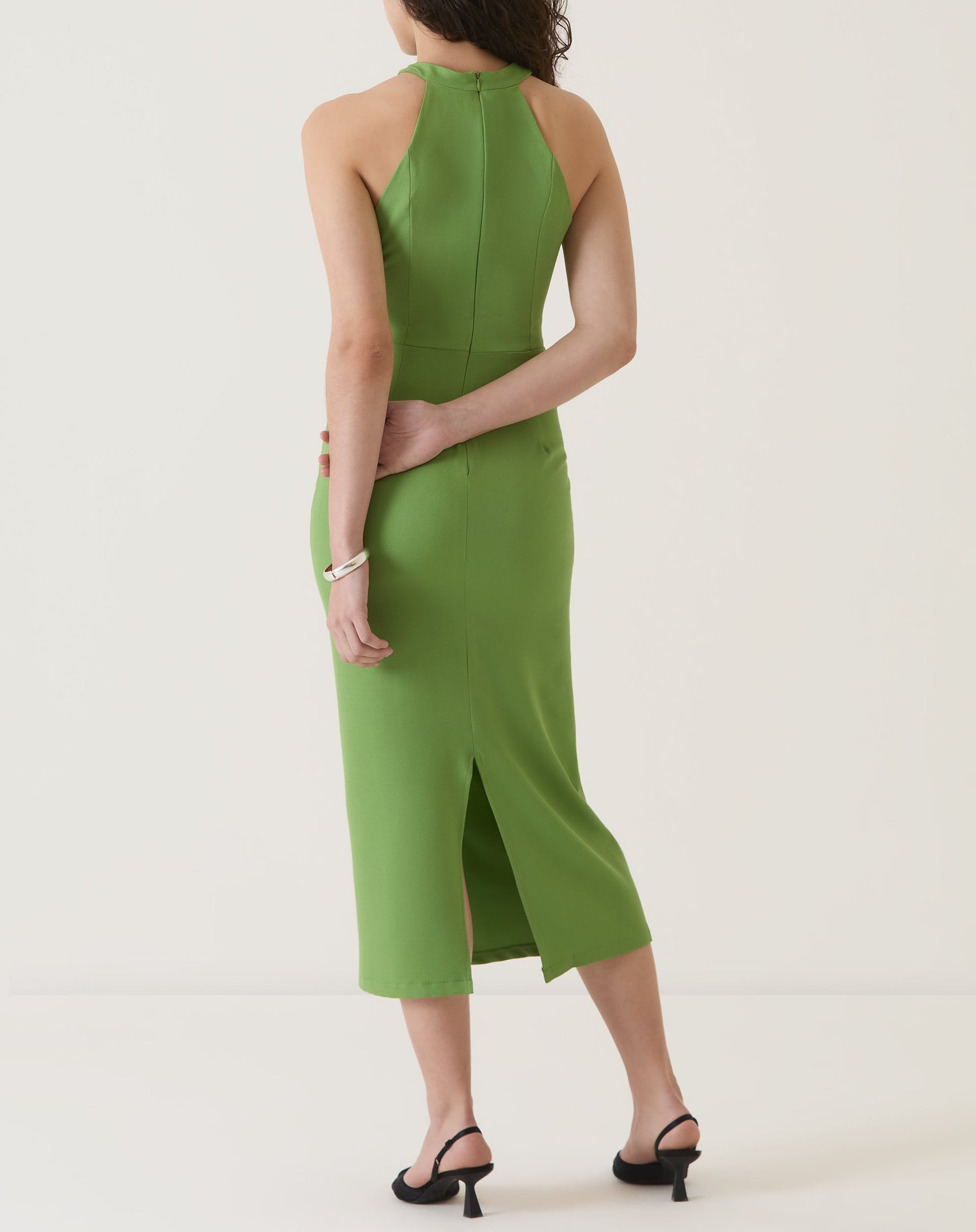 VESTIDO ALÇAS TRANSPASSADAS DE ALFAIATARIA - VERDE