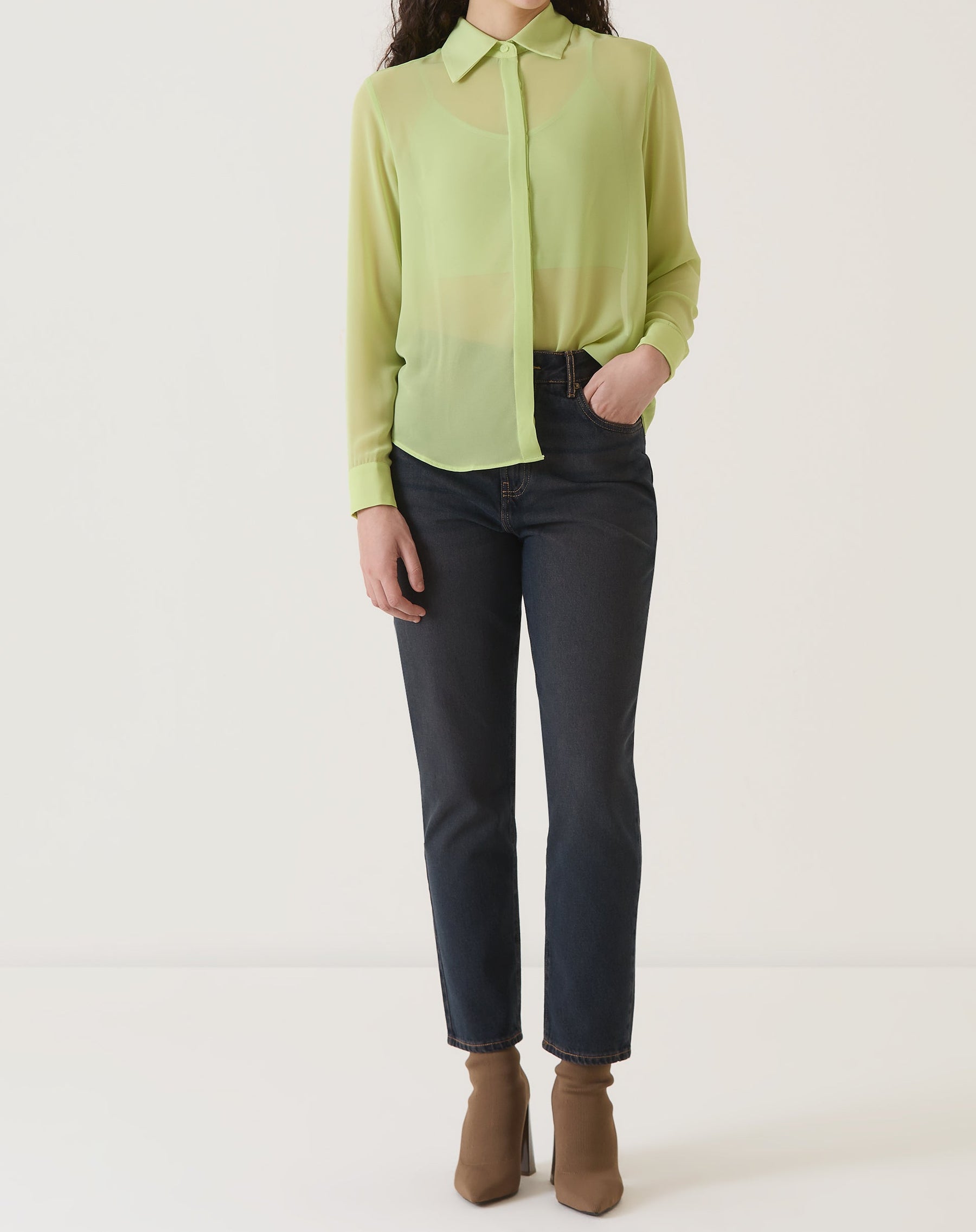 CAMISA MANGA LONGA COM TRANSPARÊNCIA - VERDE