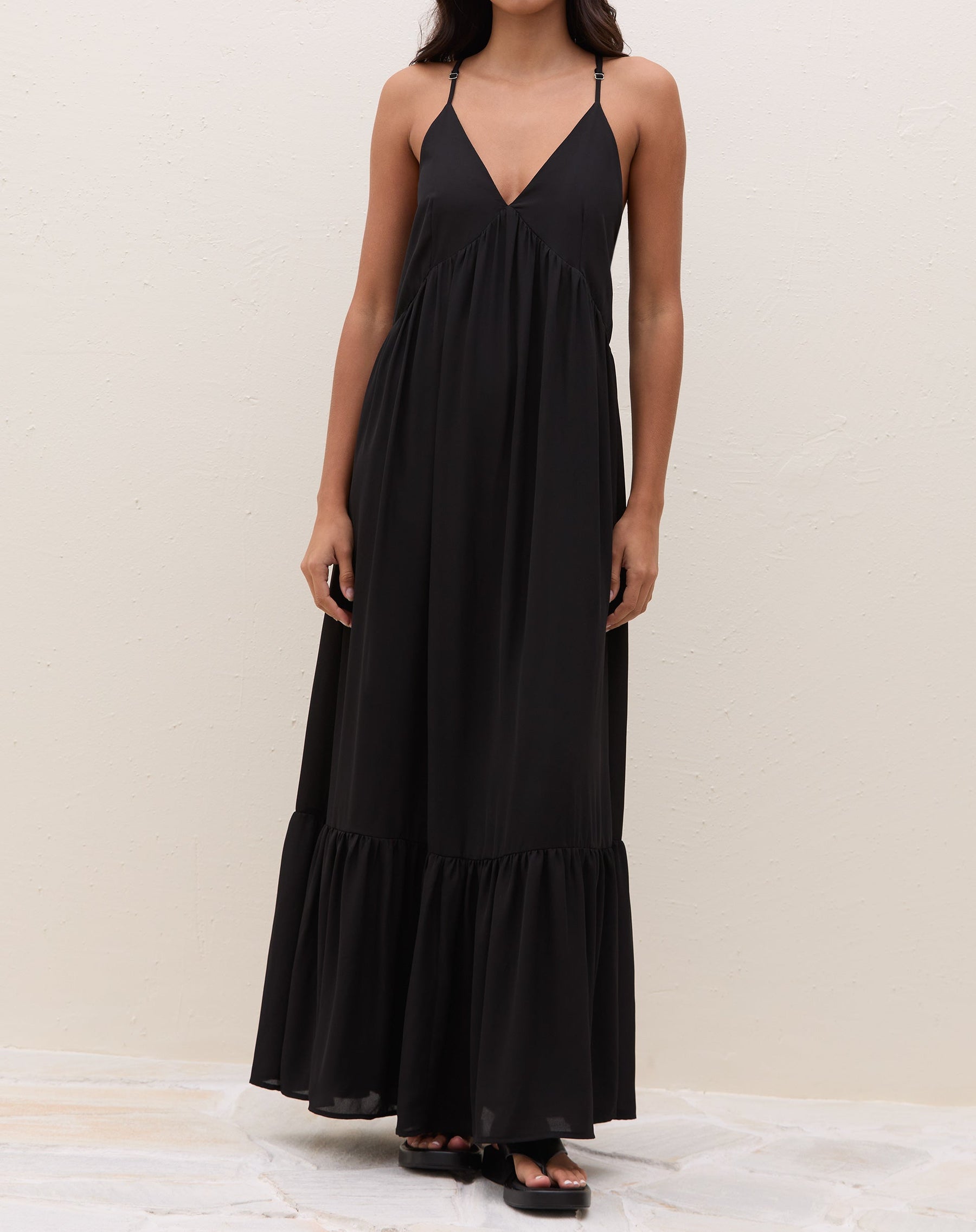 Vestido Maxi Alças Finas - PRETO