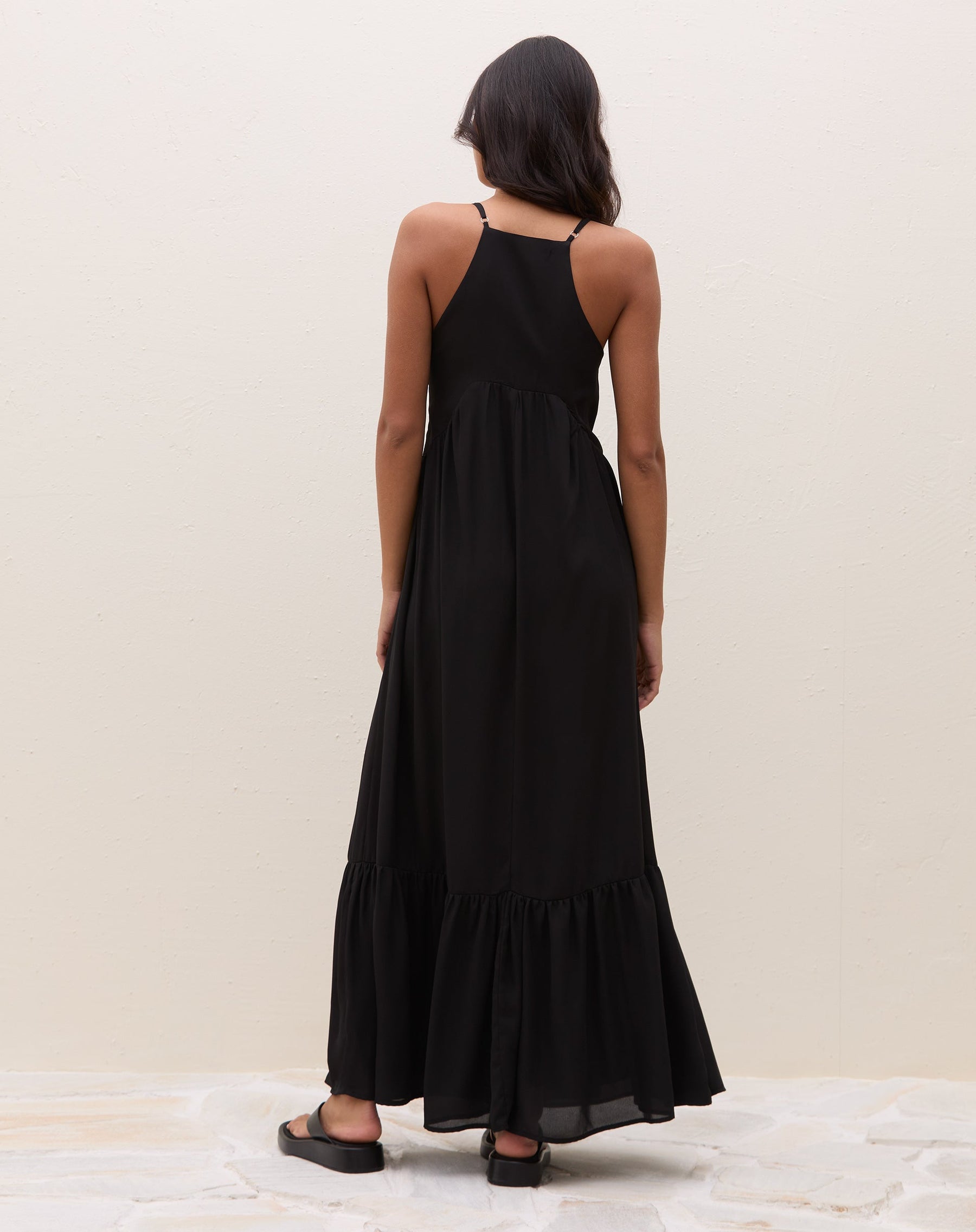 Vestido Maxi Alças Finas - PRETO