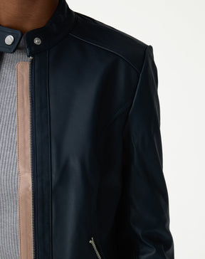 Jaqueta Couro Pelica Essential - Azul Marinho