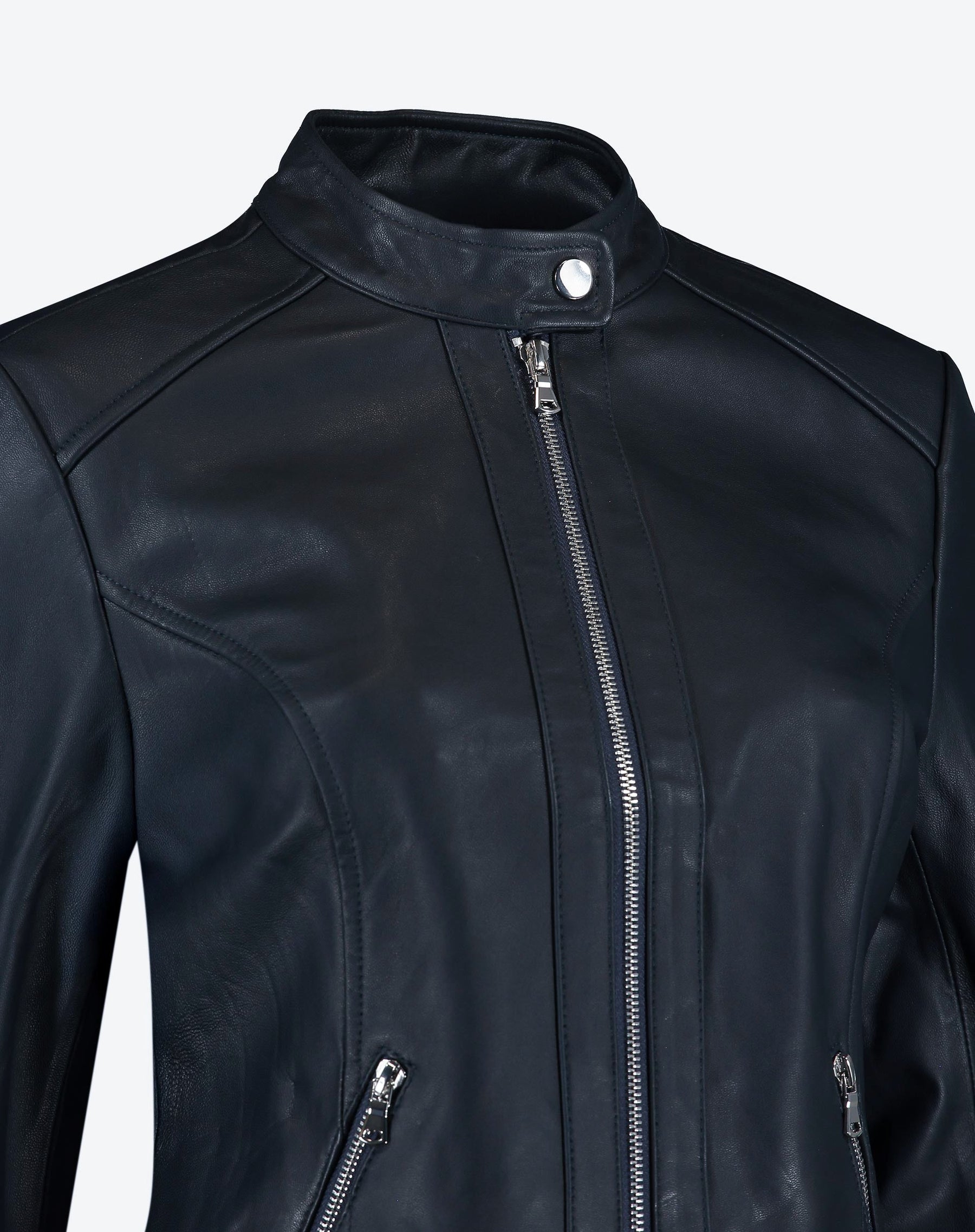 Jaqueta Couro Pelica Essential - Azul Marinho