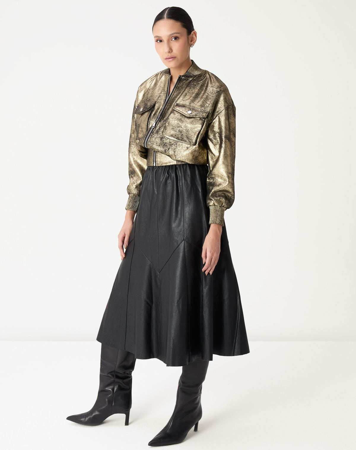 Saia Midi Statement - Preto