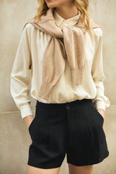 SUÉTER GOLA CARECA DE CASHMERE - CAQUI