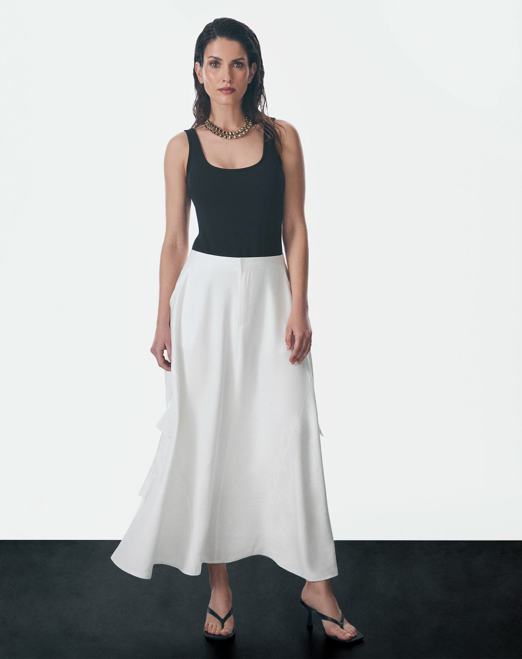 Body Regata de Malha Creponada - Preto