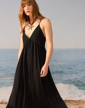 Vestido Maxi Alças Finas - PRETO
