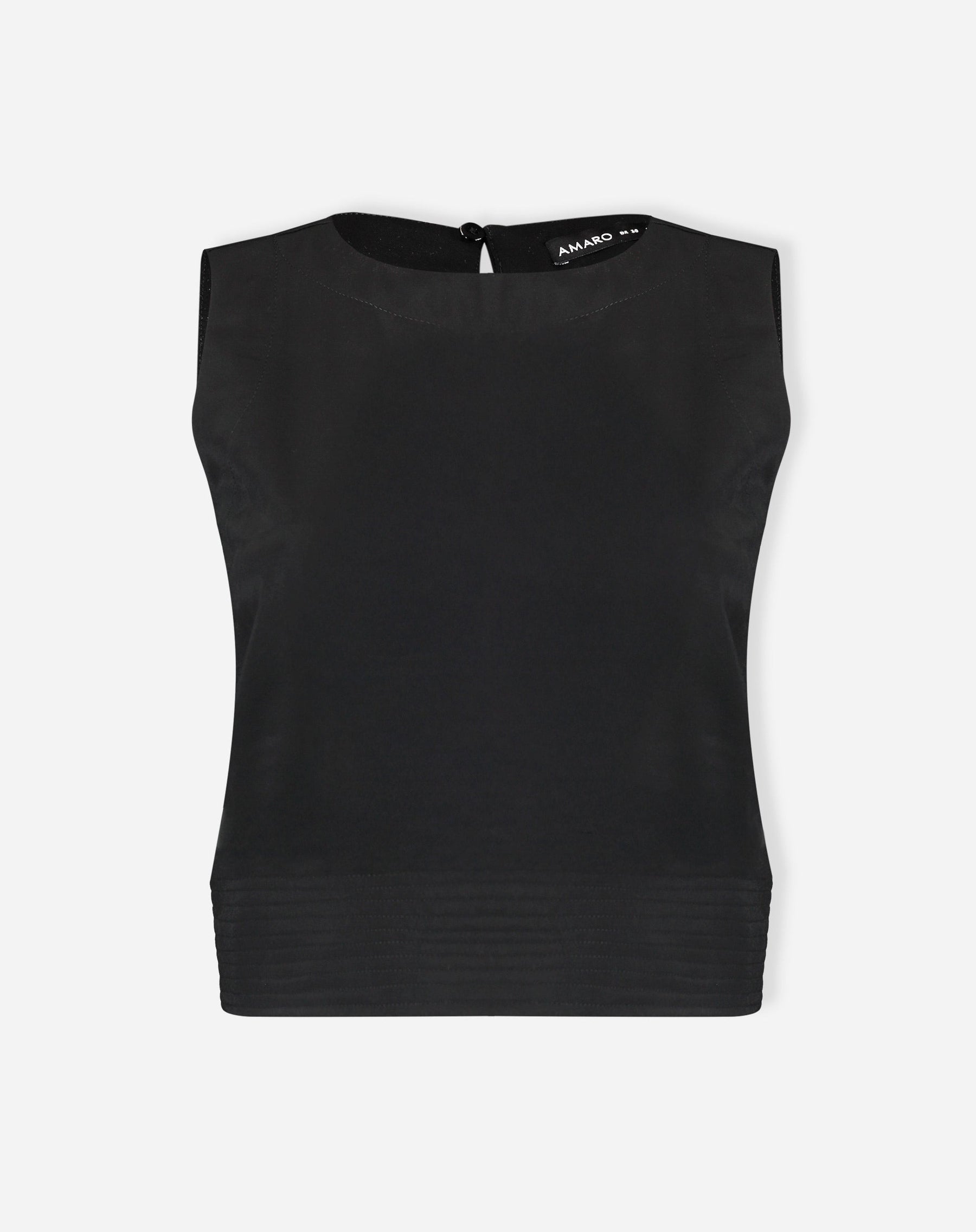Top Cropped Alfaiataria Decote Redondo - Preto