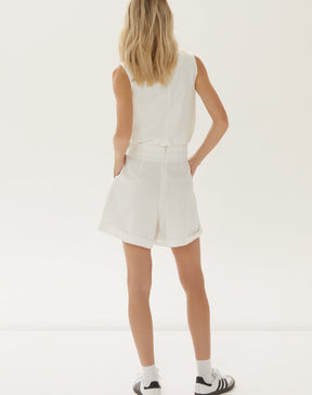 Shorts Alfaiataria com Barra Dobrada - Off-white