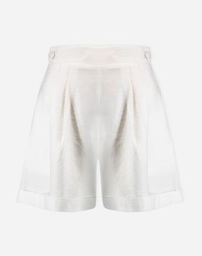 Shorts Alfaiataria com Barra Dobrada - Off-white