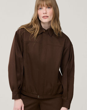 CASACO COM PUNHO LARGO - MARROM