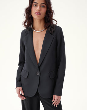 BLAZER SLIM GOLA COM LAPELA ALFAIATARIA - PRETO