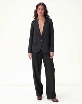 BLAZER SLIM GOLA COM LAPELA ALFAIATARIA - PRETO