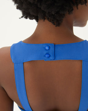 VESTIDO CURTO FRENTE ÚNICA ALFAIATARIA - AZUL